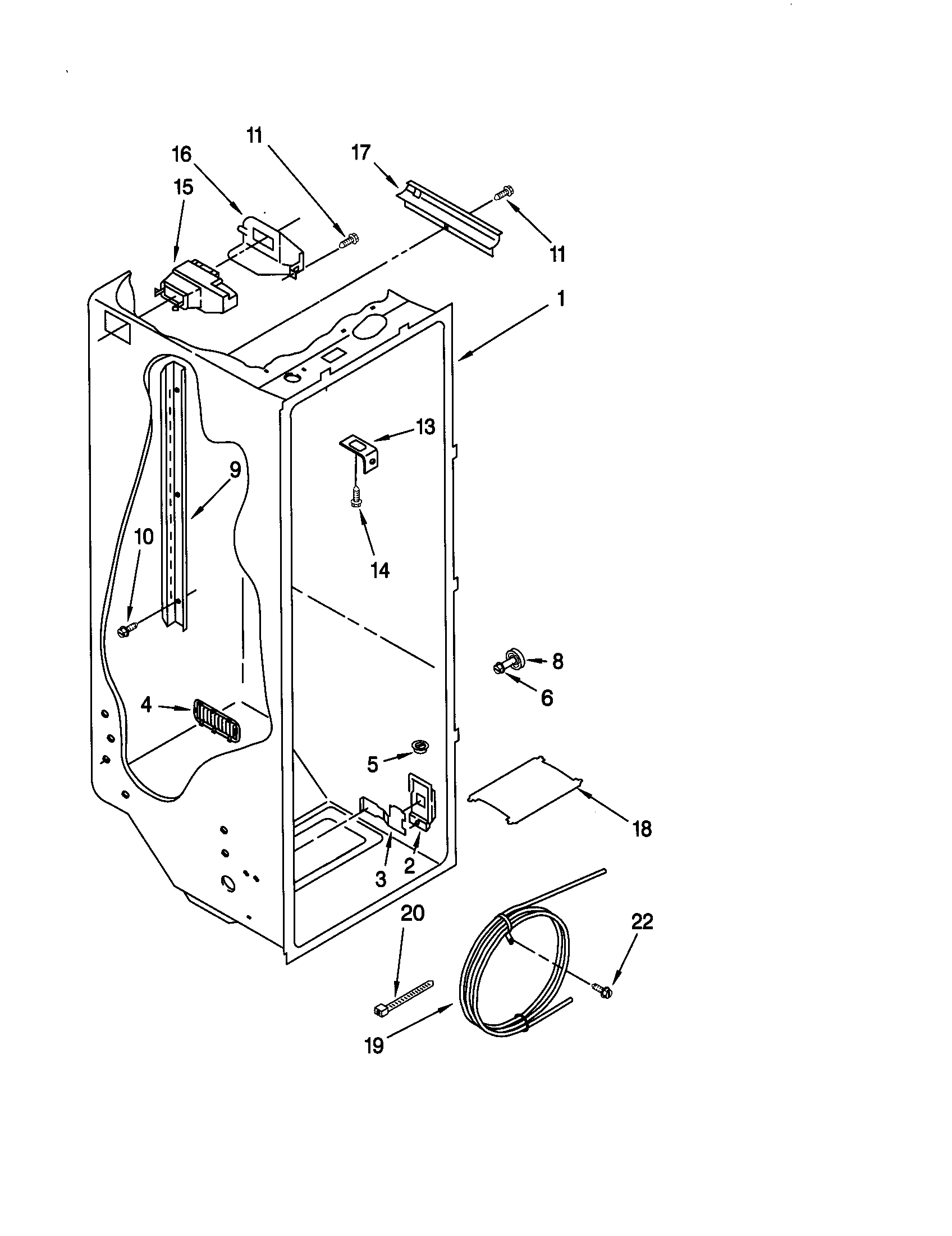 Kenmore 10659069991 refrigerator liner diagram