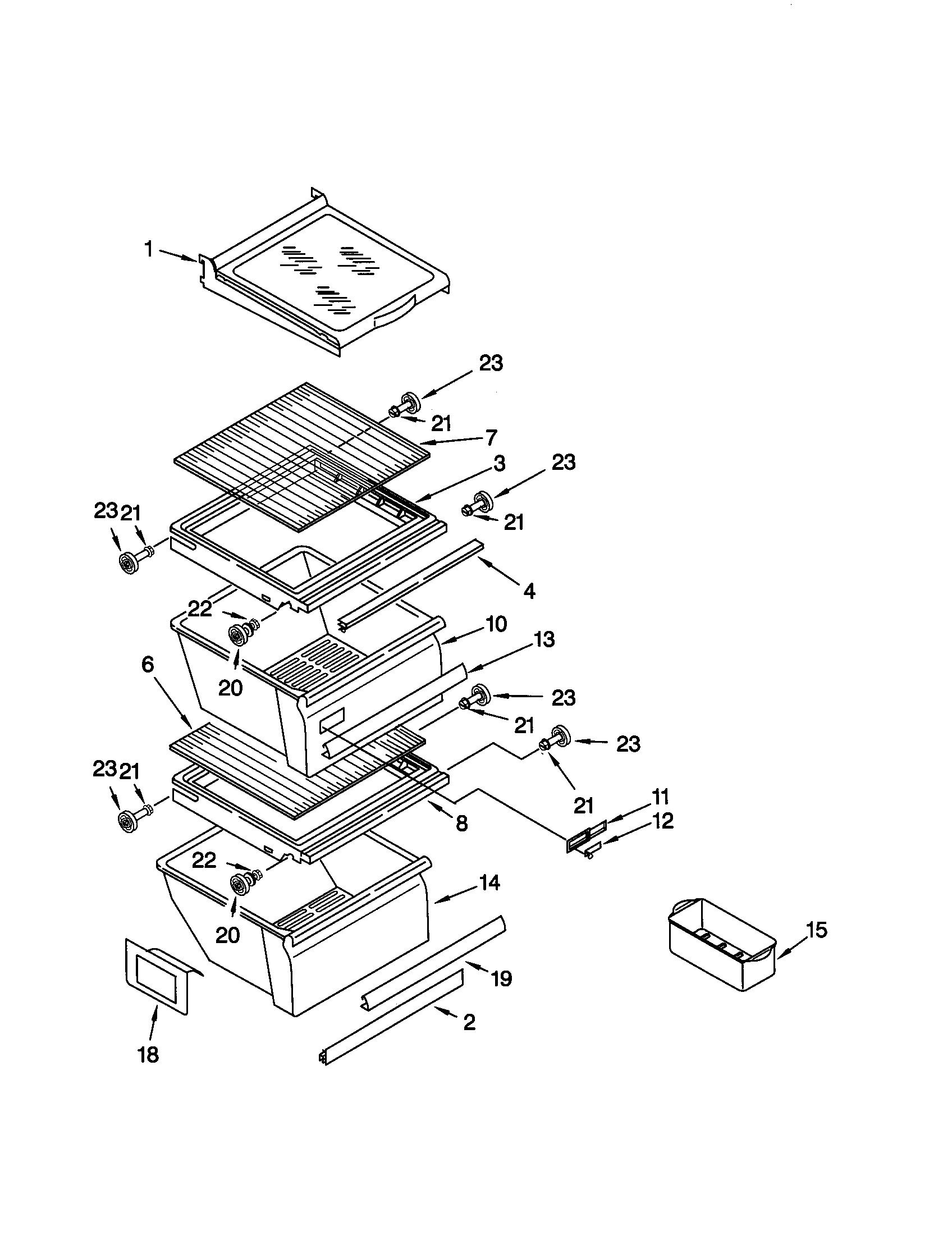 Kenmore 10659069991 refrigerator shelf diagram