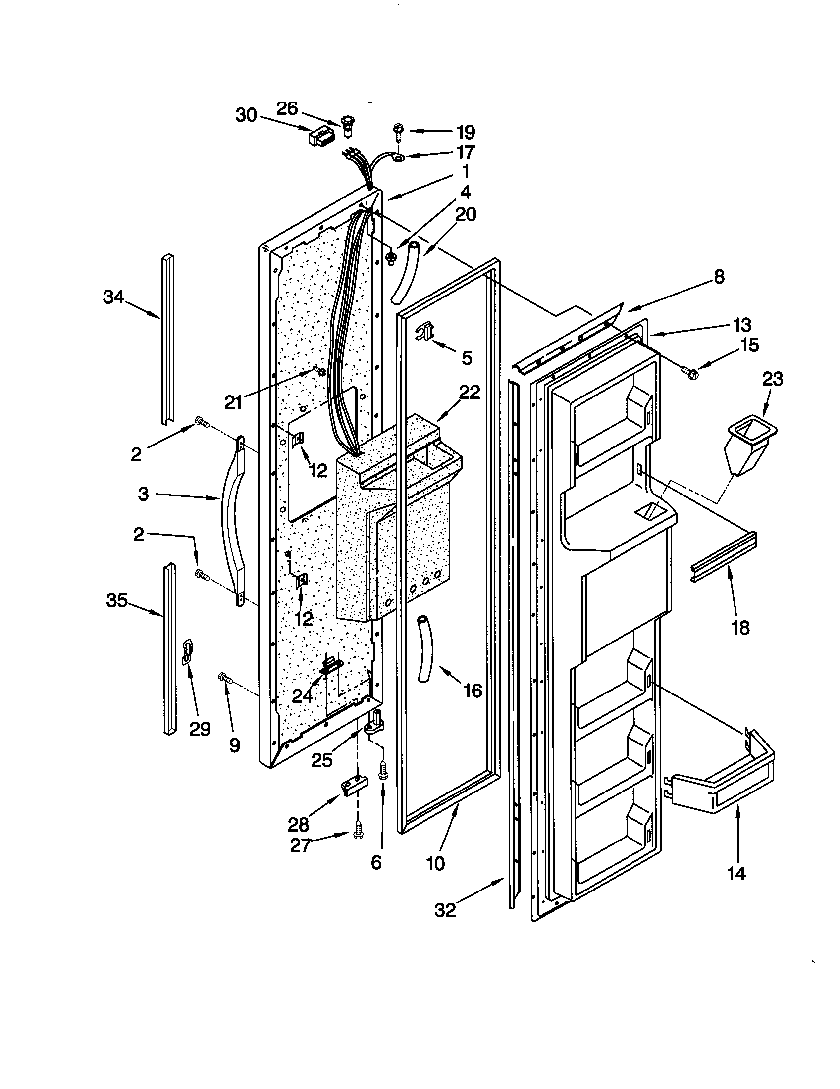 Kenmore 10659069991 freezer door diagram
