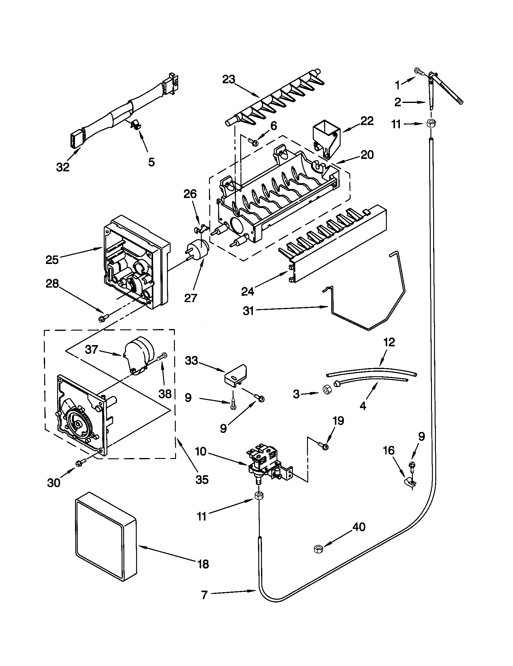Kenmore 10659069991 icemaker diagram