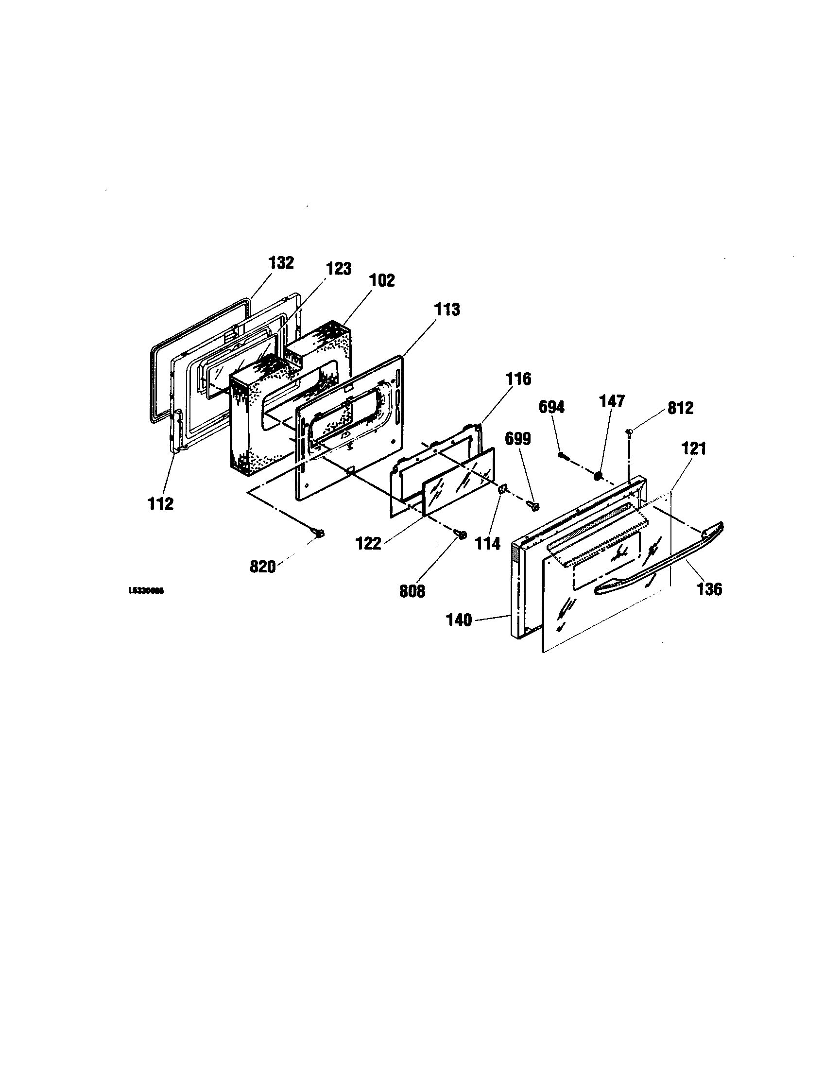 Kenmore 91195479891 door section diagram