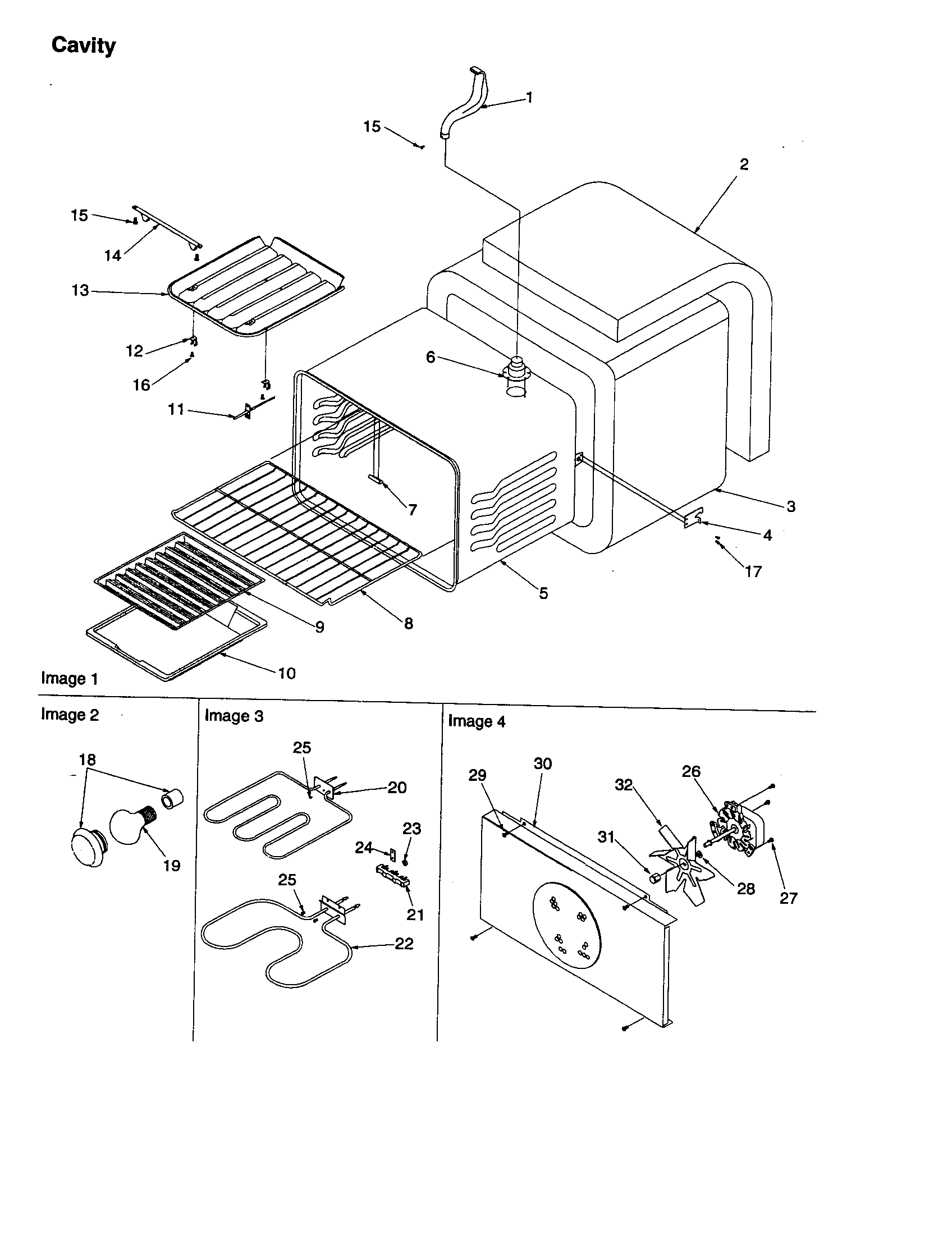 Caloric CSTC7512WW/P1143842NWW cavity diagram