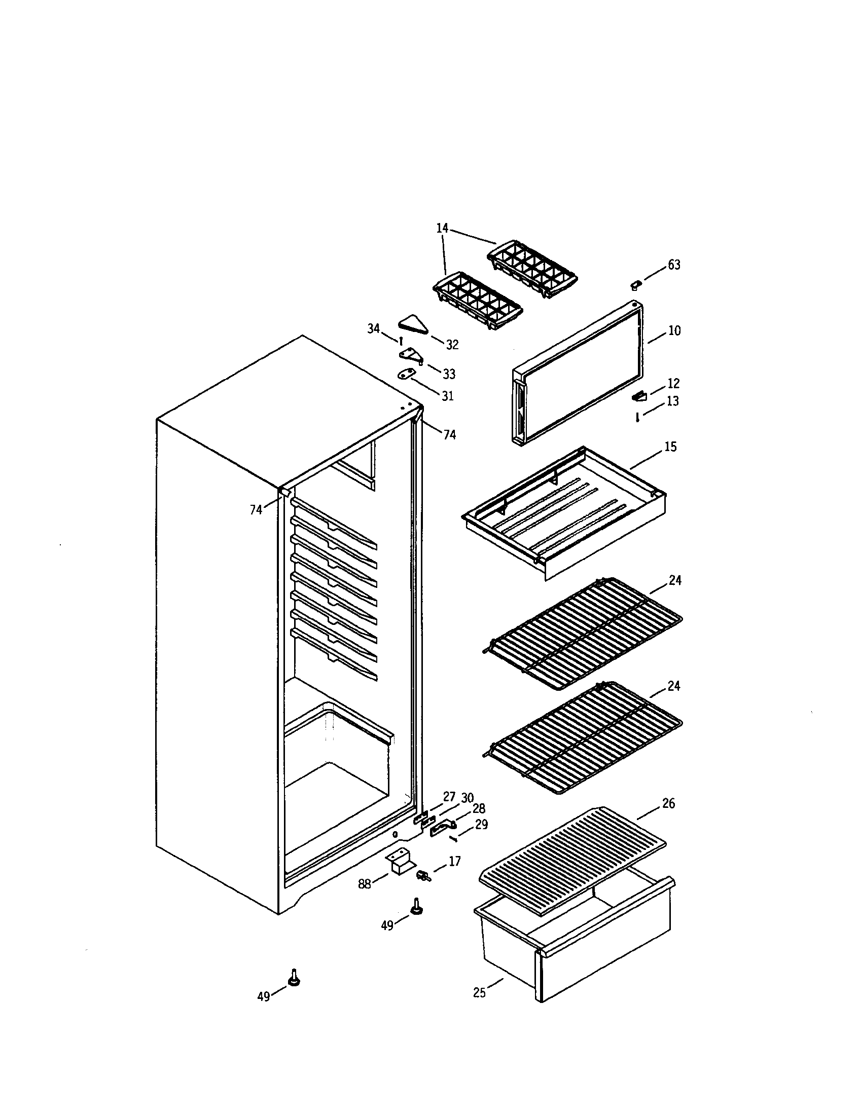 Kenmore 36369001990 cabinet diagram