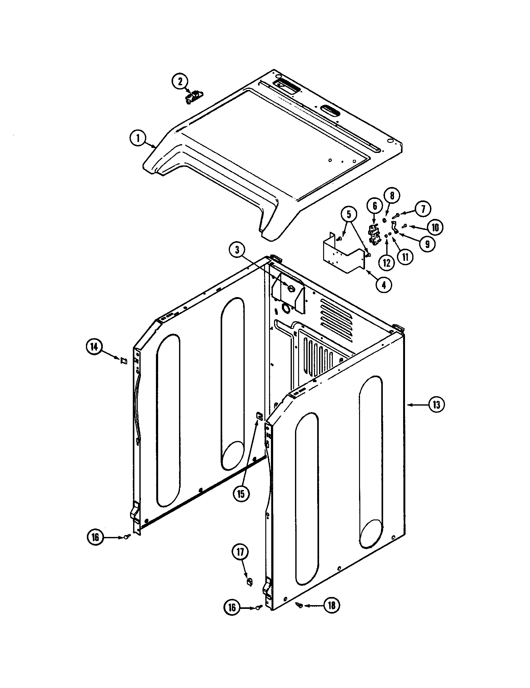 Maytag MDE5000AYQ cabinet diagram