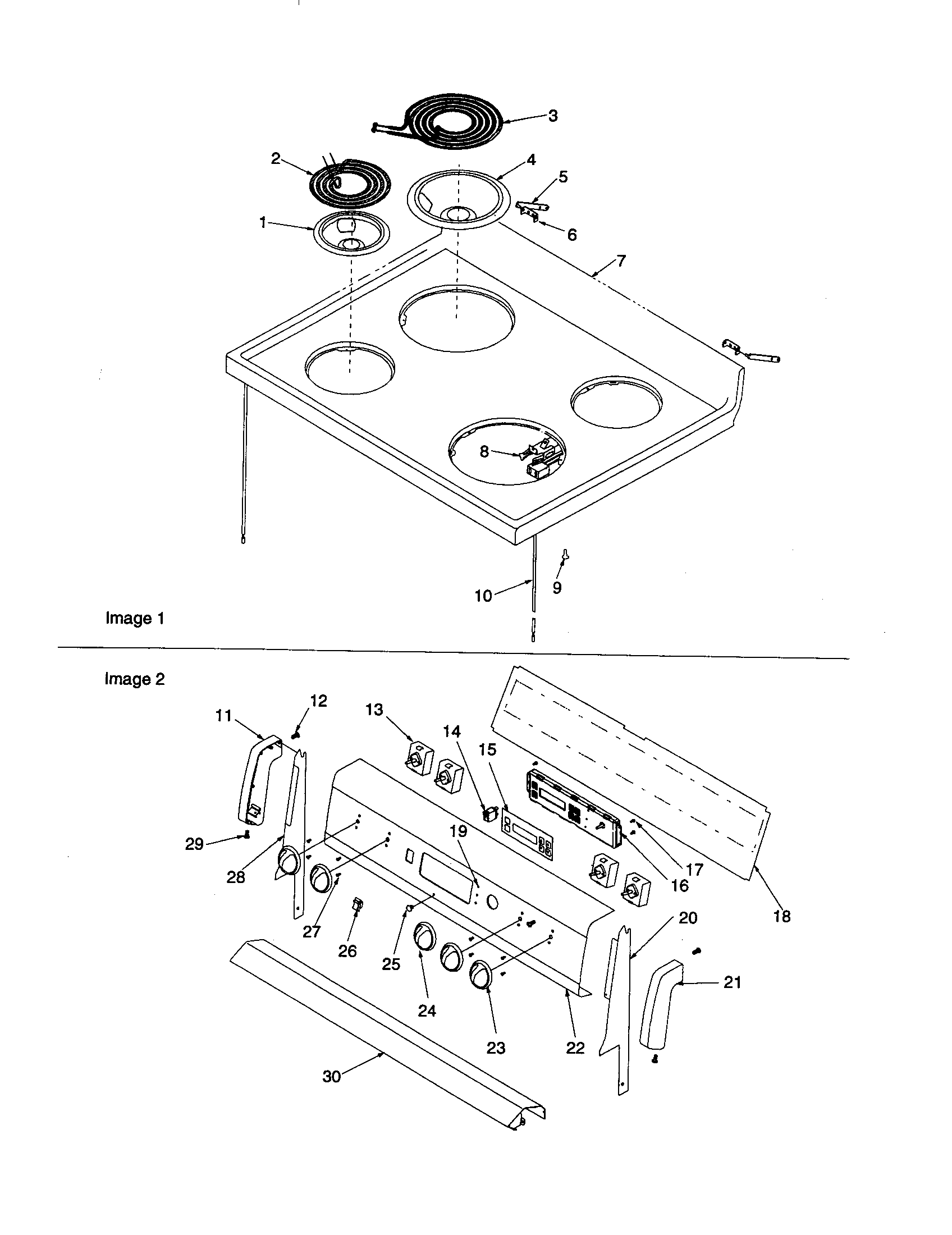 Caloric CSR6203-P1143839N main top and backguard diagram