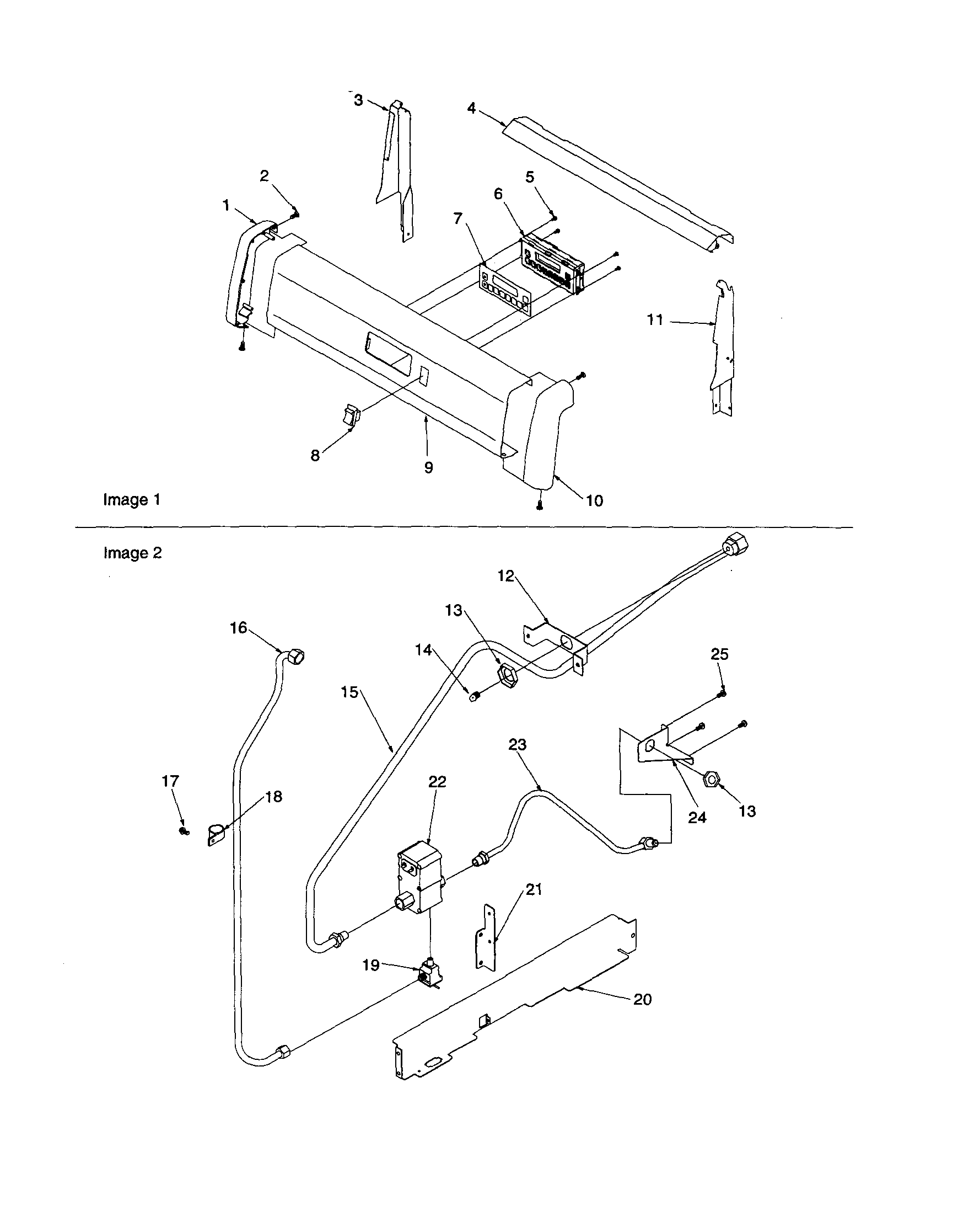 Caloric CSG7601WW/P1143398NWW backguard and gas supply diagram