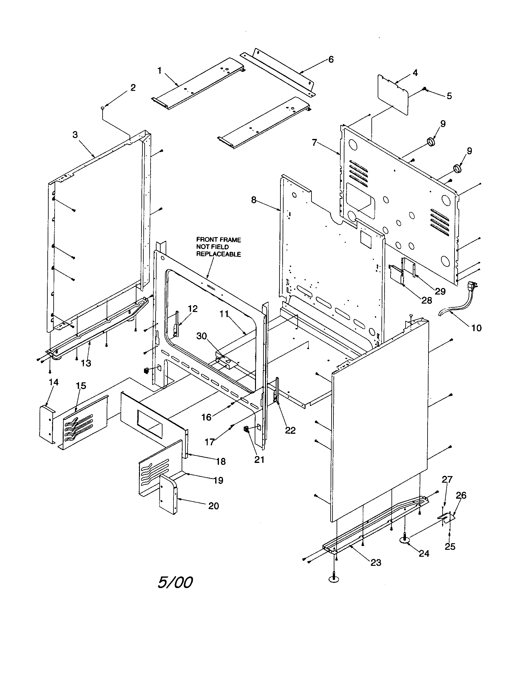Caloric CSG3601W/P1143396NW cabinet diagram