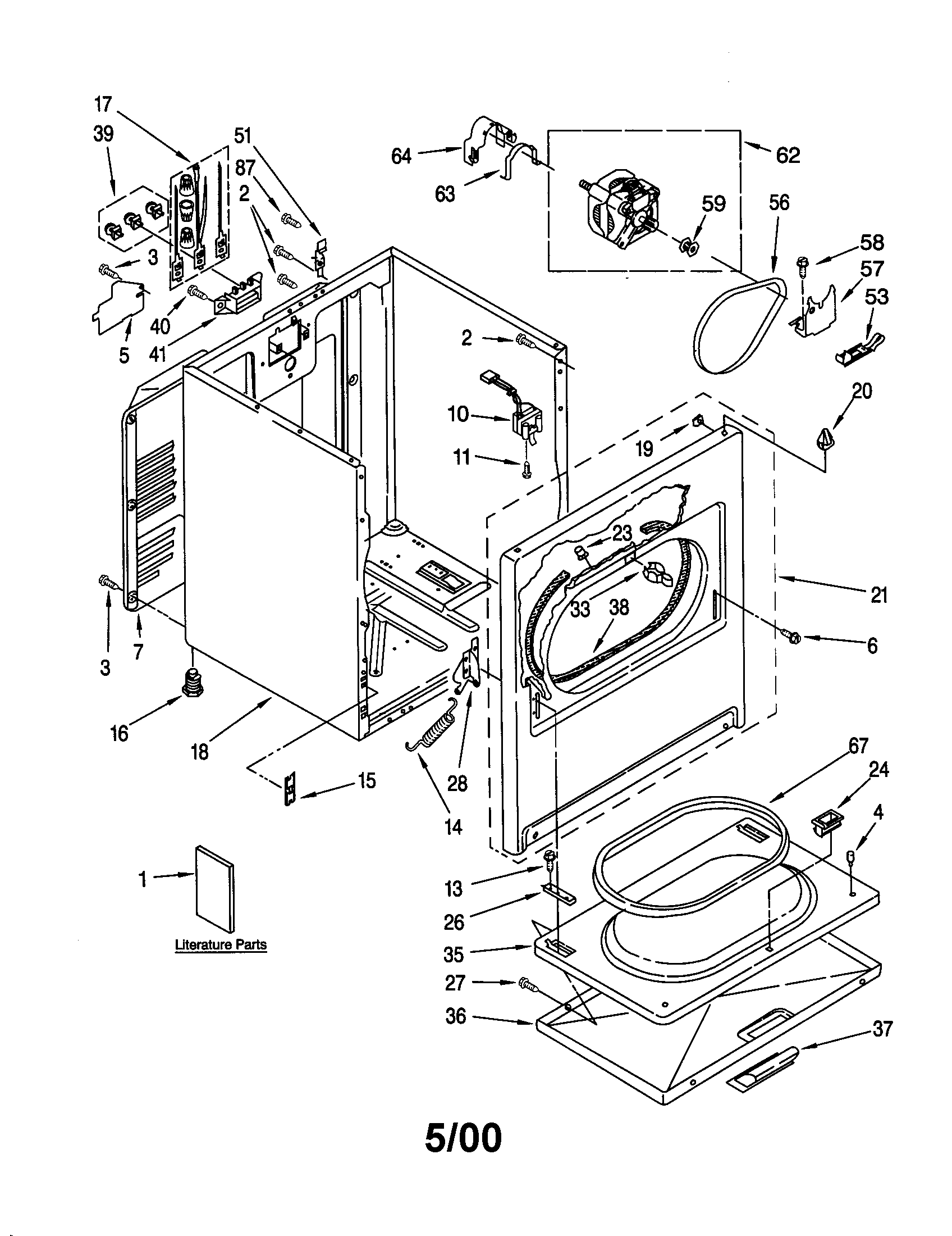 Whirlpool LER5636JQ0 cabinet diagram