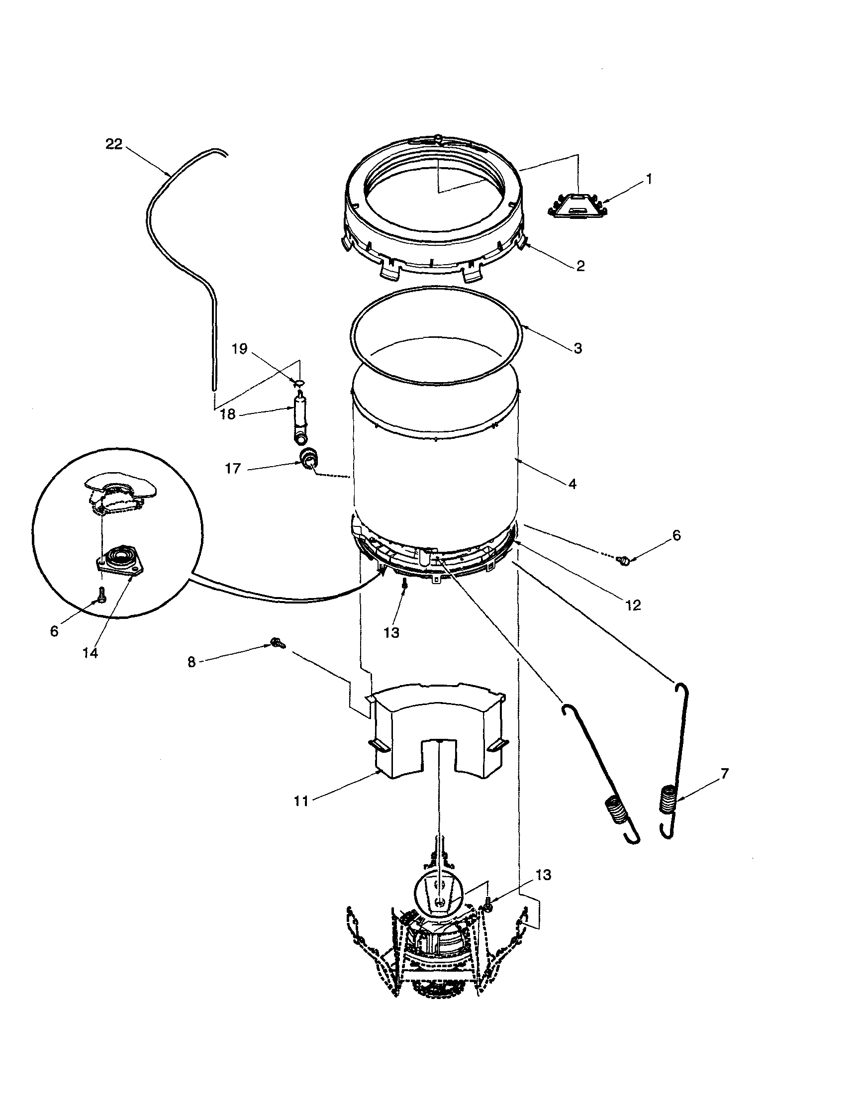Amana ALW210RAW-PALW210RAW outer tub/ pressure tube diagram