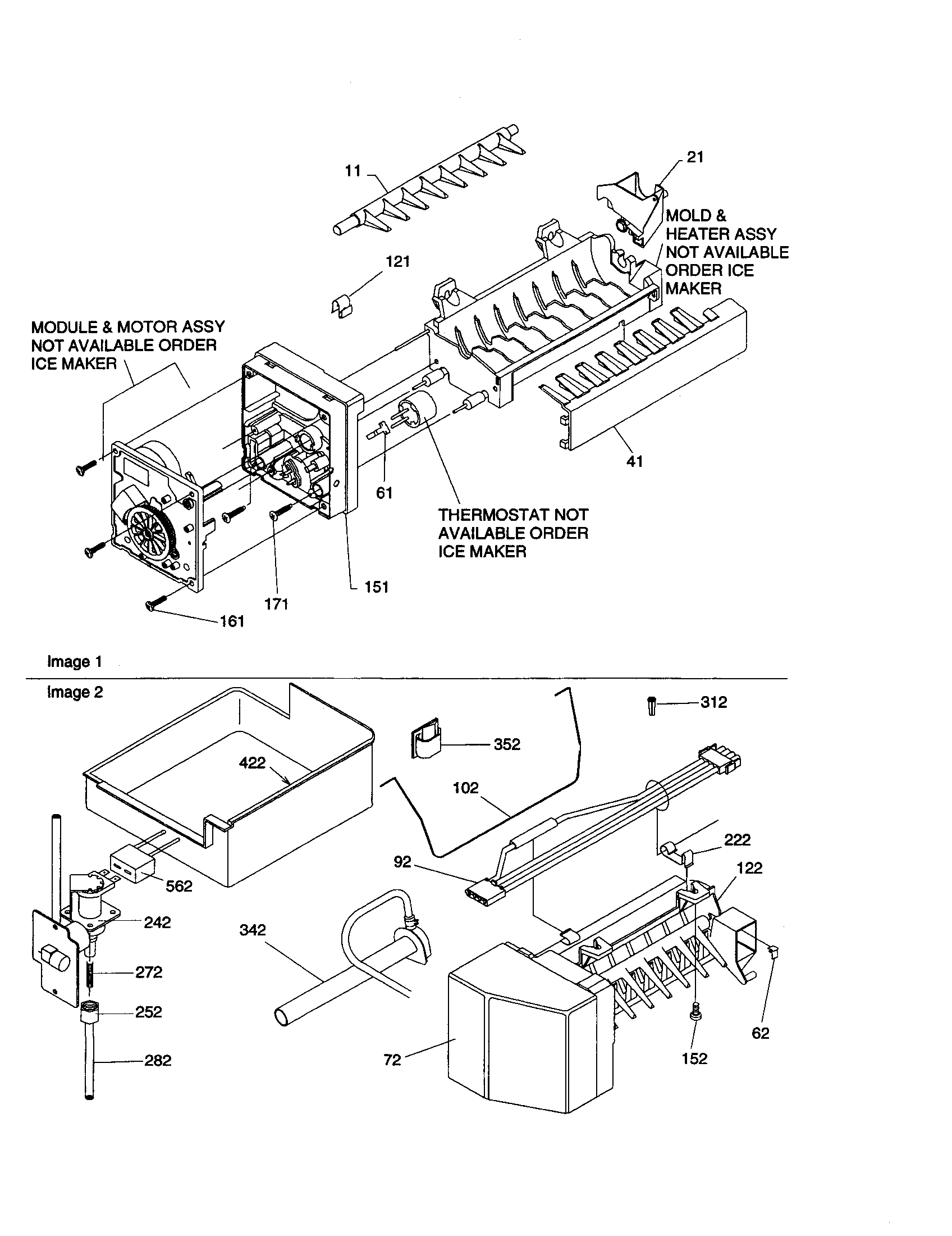 Amana BR18VL-P1320703WL ice maker assembly diagram
