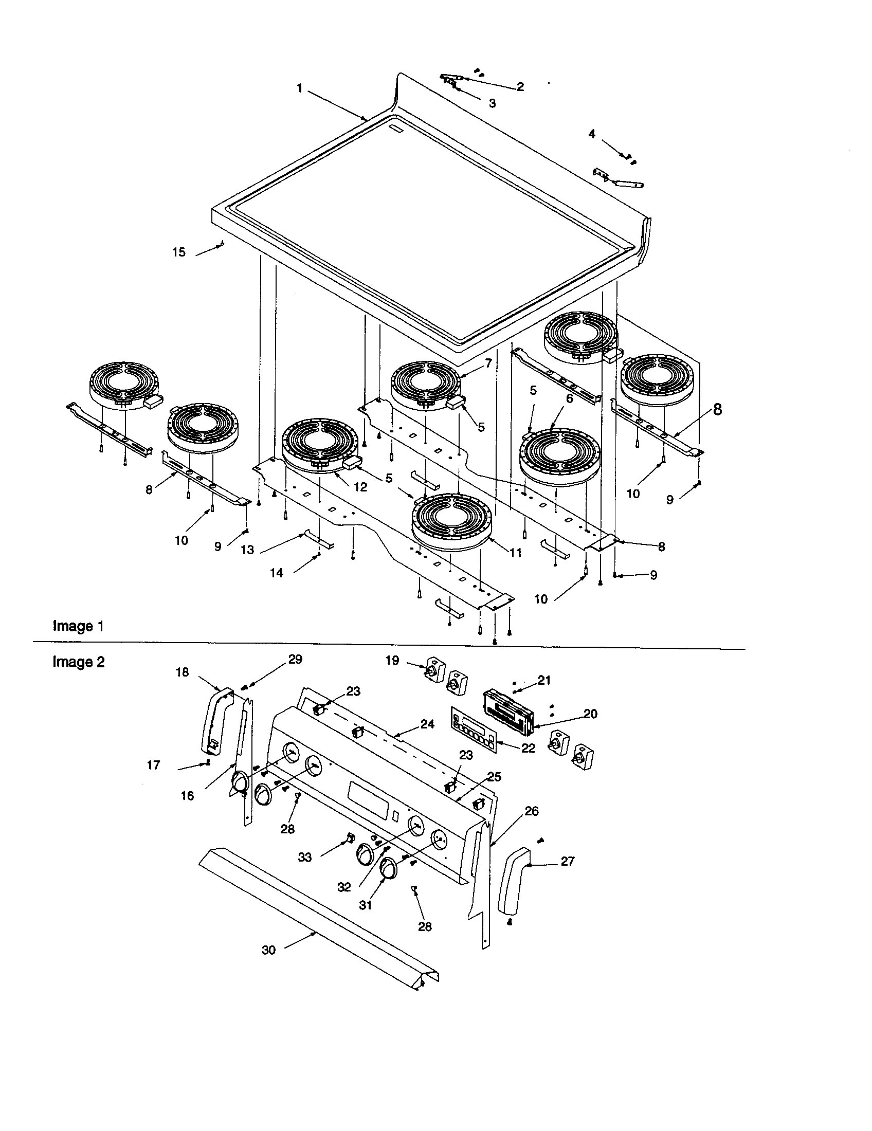 Amana ZRT6510WW/P1143825NWW main top and backguard diagram