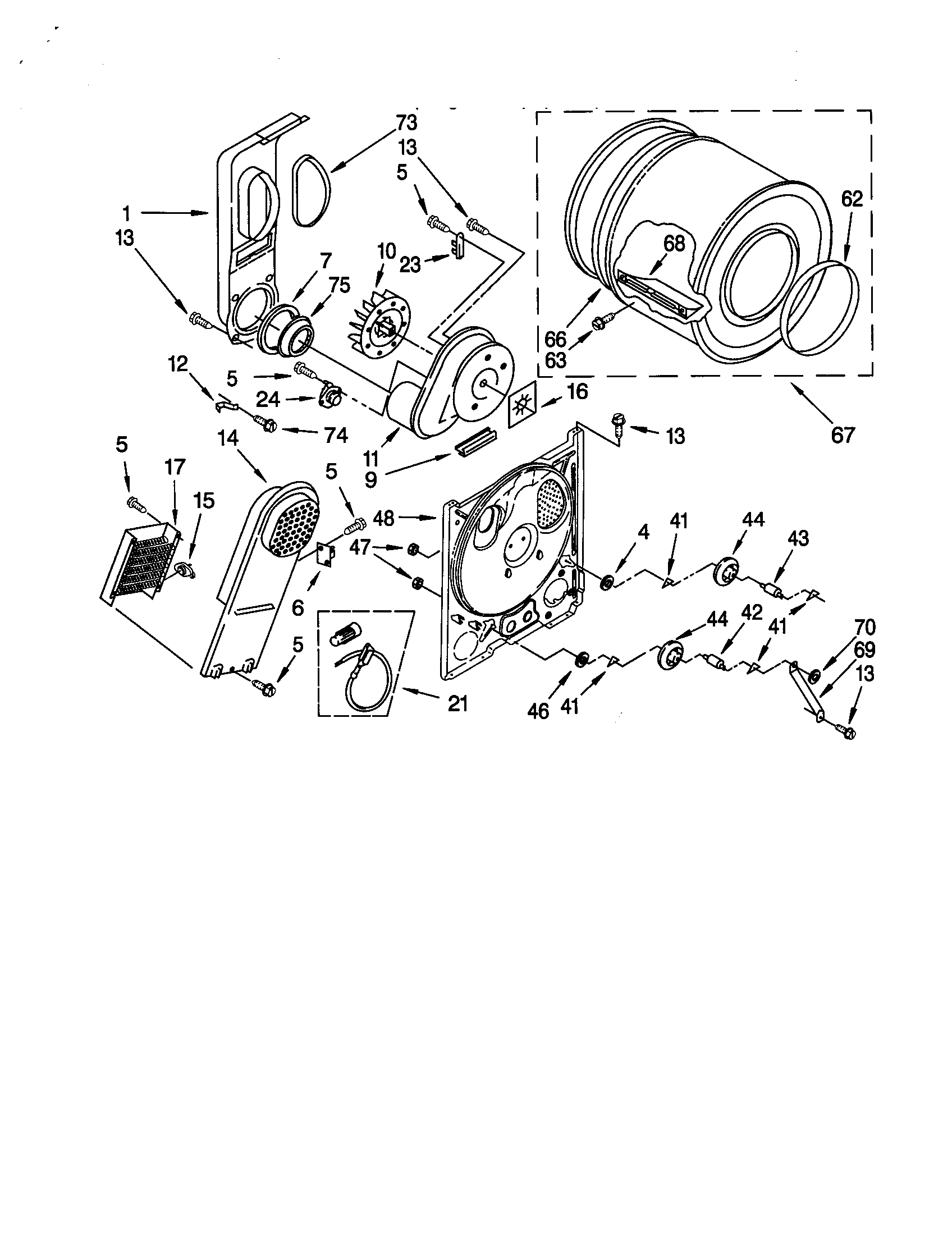 Whirlpool LER5644JQ0 bulkhead diagram