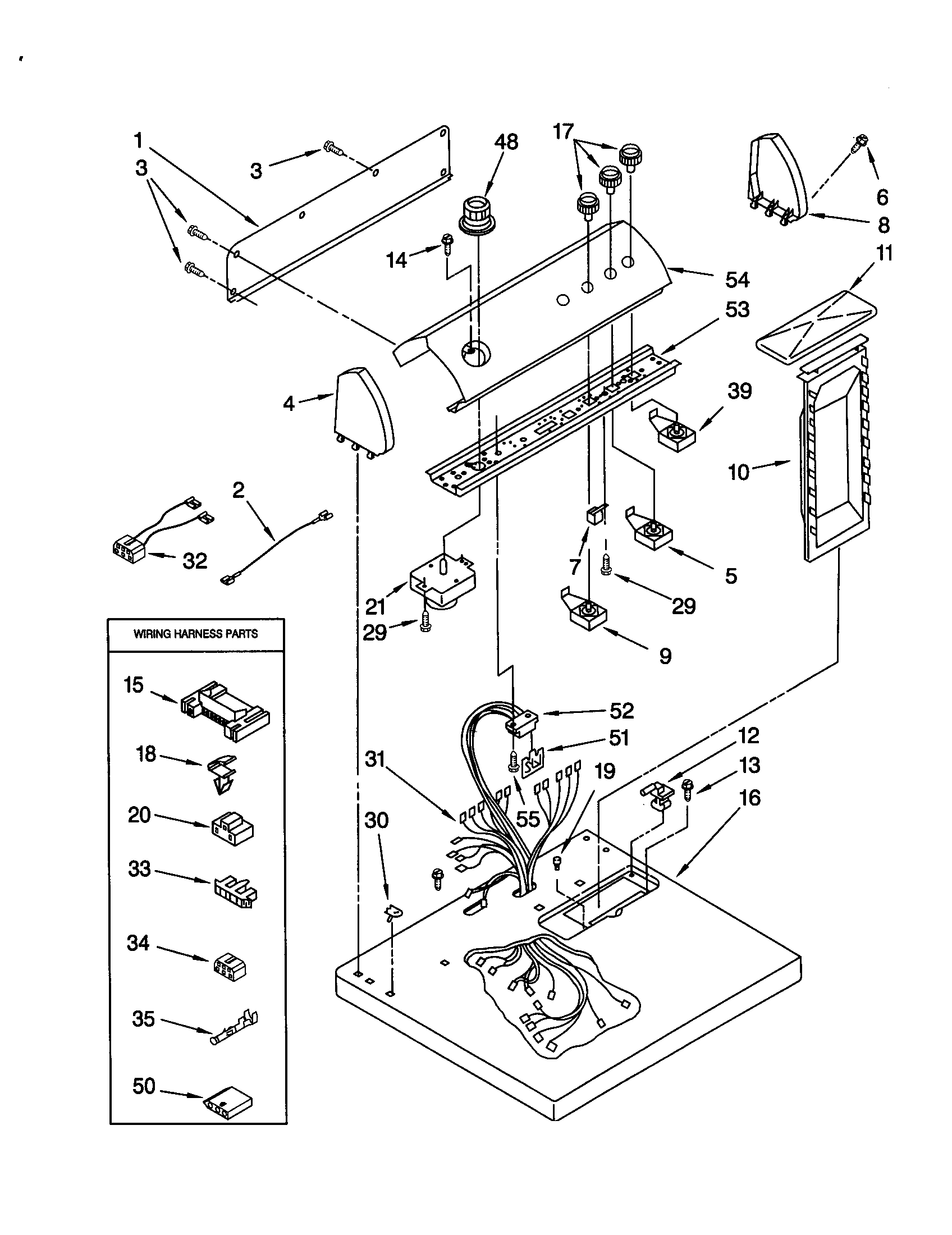 Whirlpool LEQ8858JQ0 top and console diagram