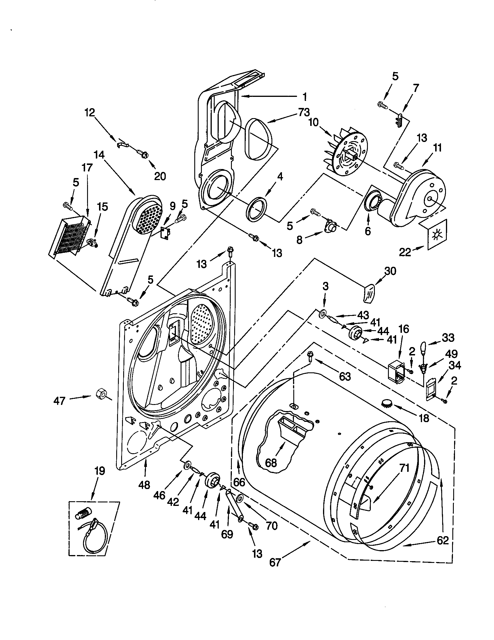 Whirlpool LEQ8858JQ0 bulkhead diagram