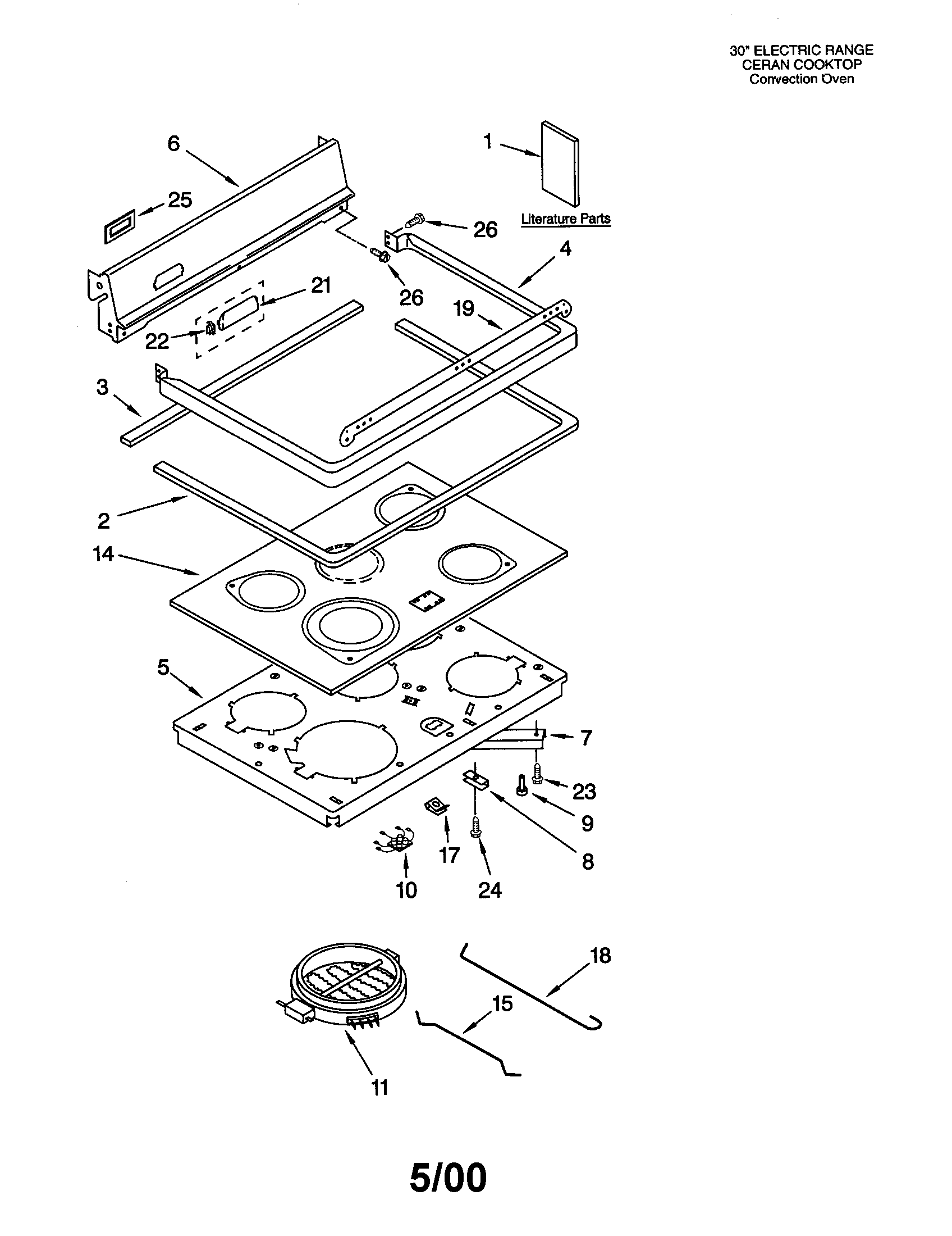 Whirlpool GR450LXHQ1 cooktop diagram