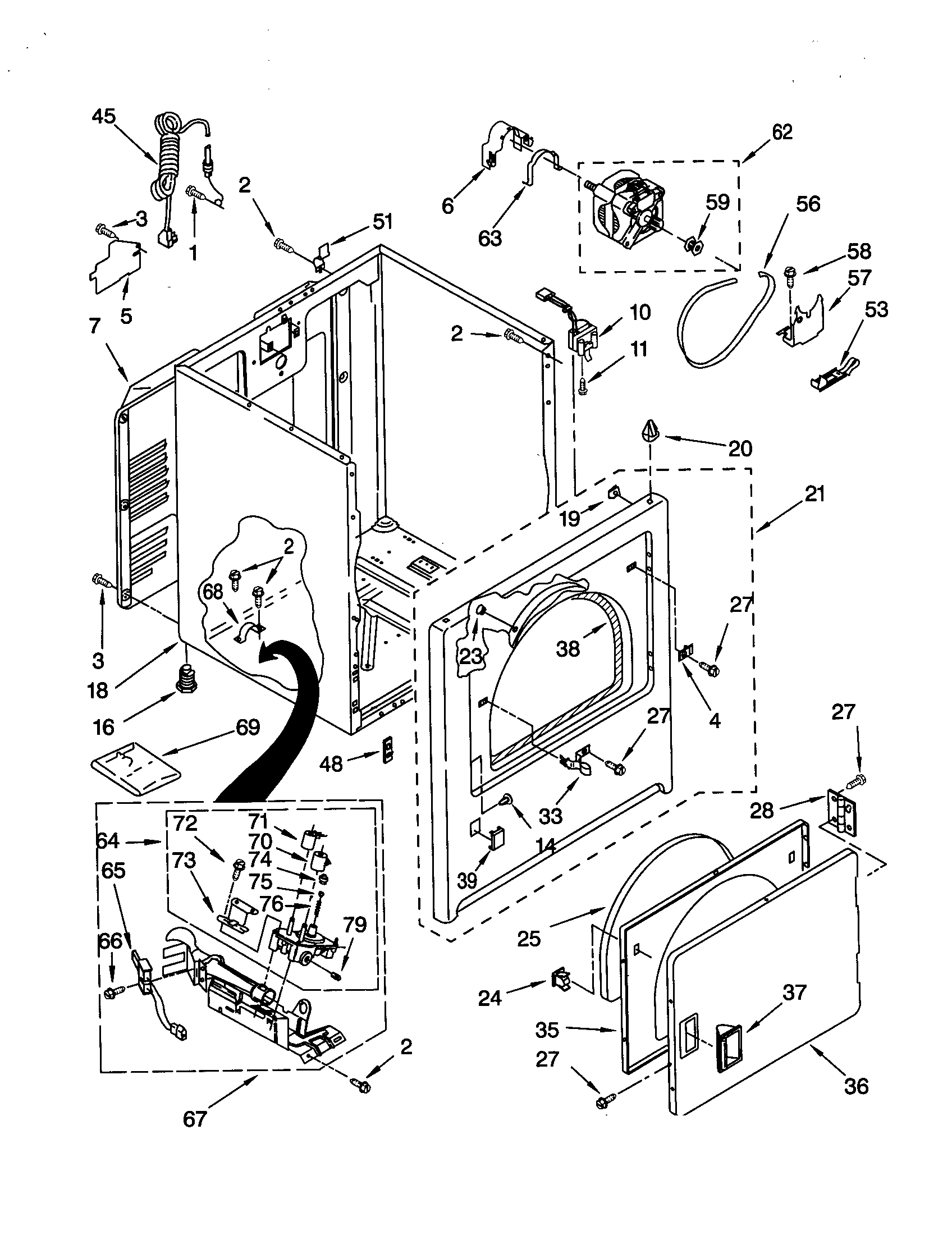 Whirlpool LGQ8857JT0 cabinet diagram