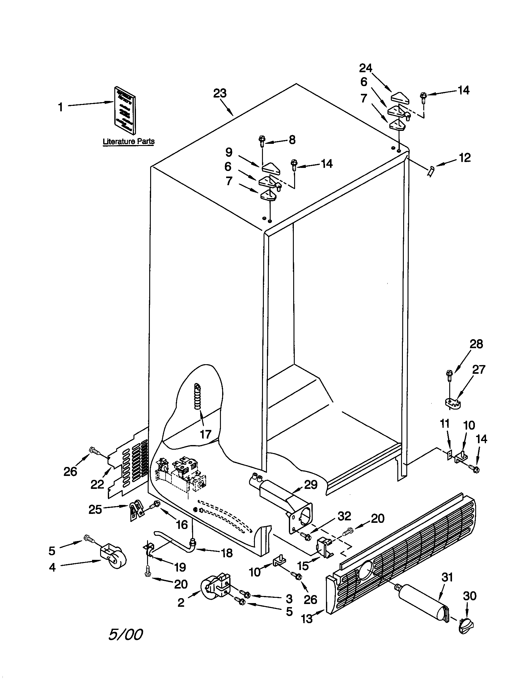 Kenmore 10659787991 cabinet diagram