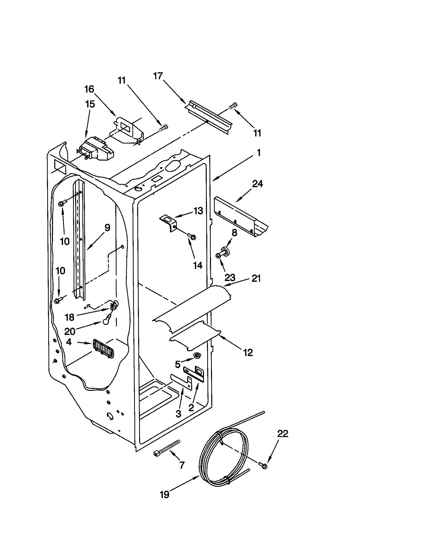 Kenmore 10659787991 refrigerator liner diagram
