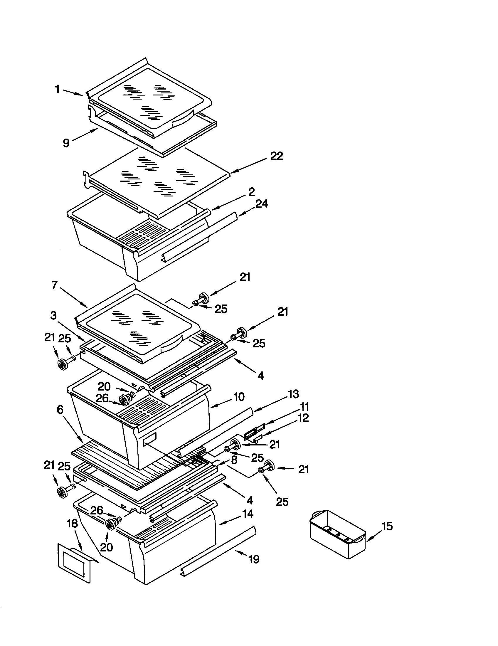 Kenmore 10659787991 refrigerator shelf diagram