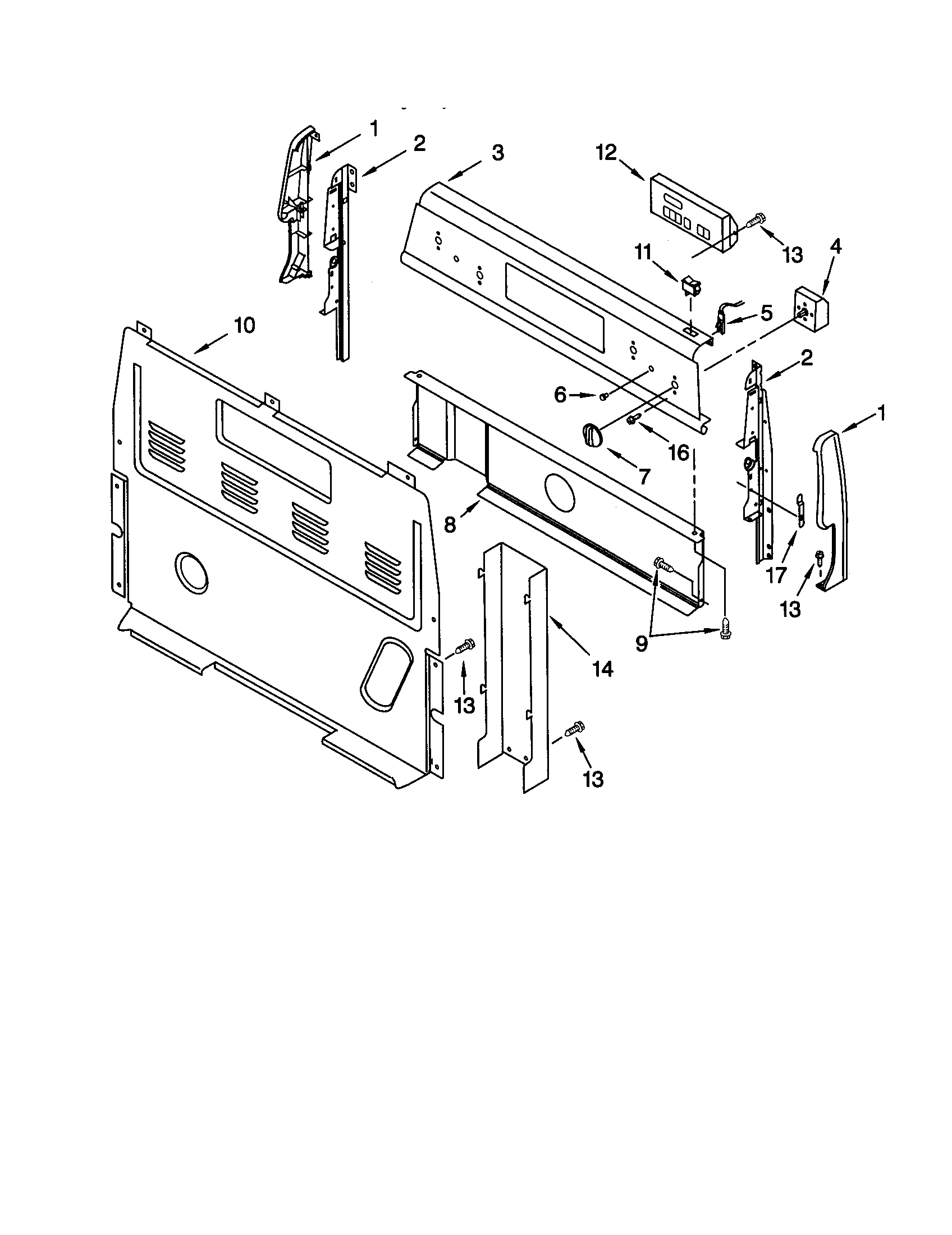 Whirlpool RF370PXGQ1 control panel diagram