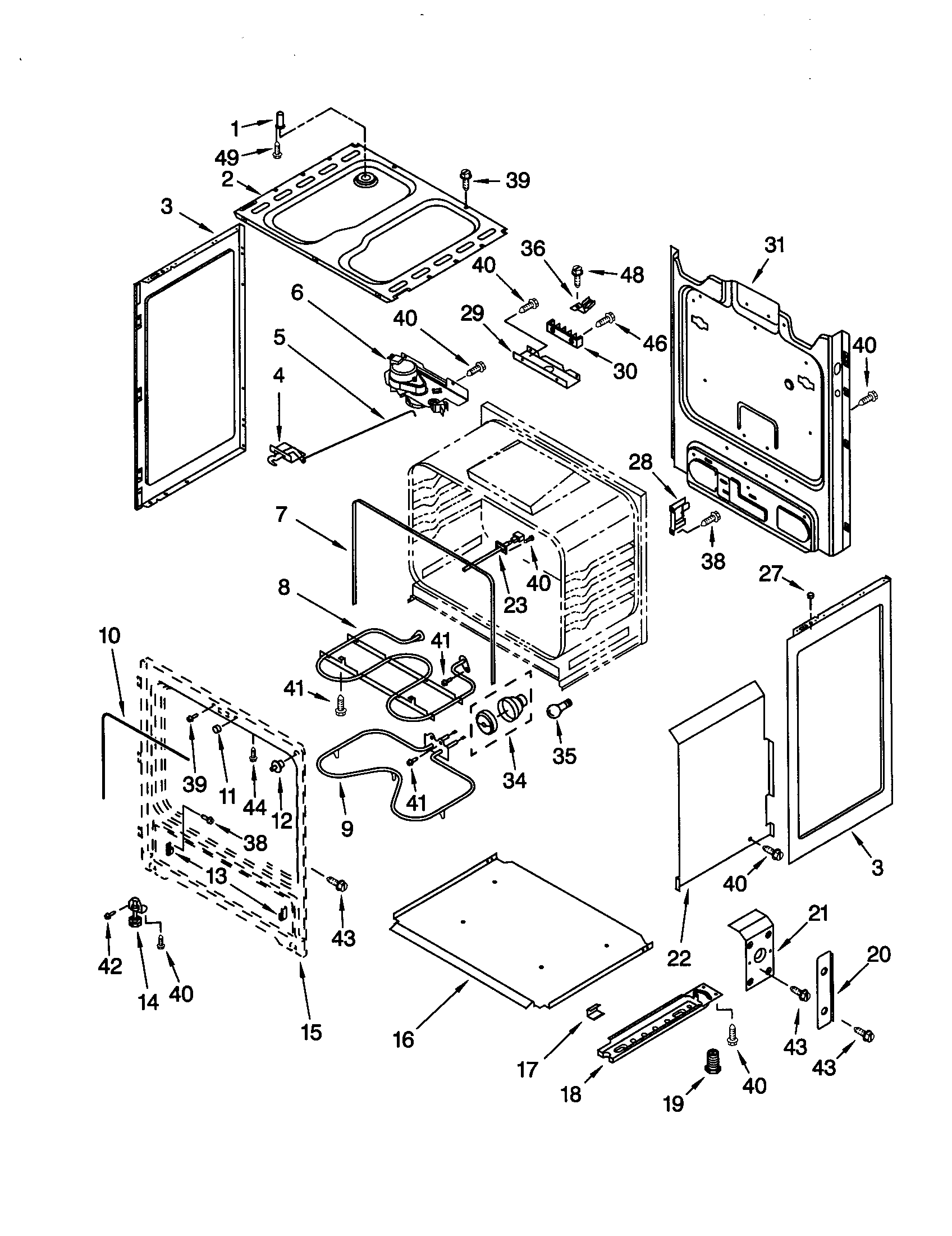 Whirlpool RF370PXGQ1 chassis diagram