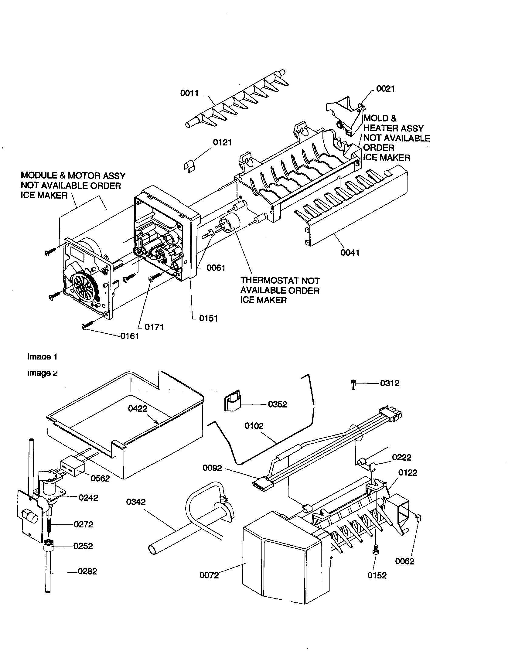 Amana TXI21VW-P1320602WW ice maker assembly diagram