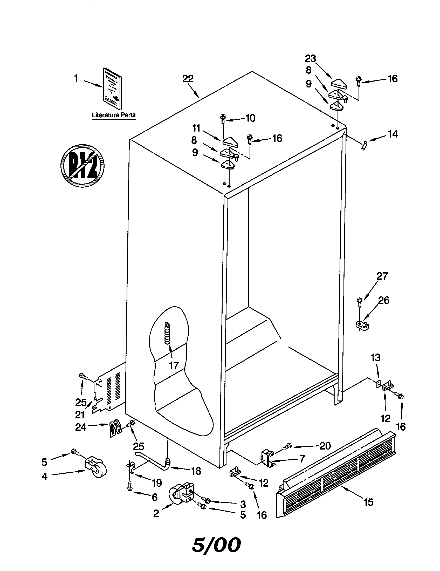 Kenmore 10648062892 cabinet diagram