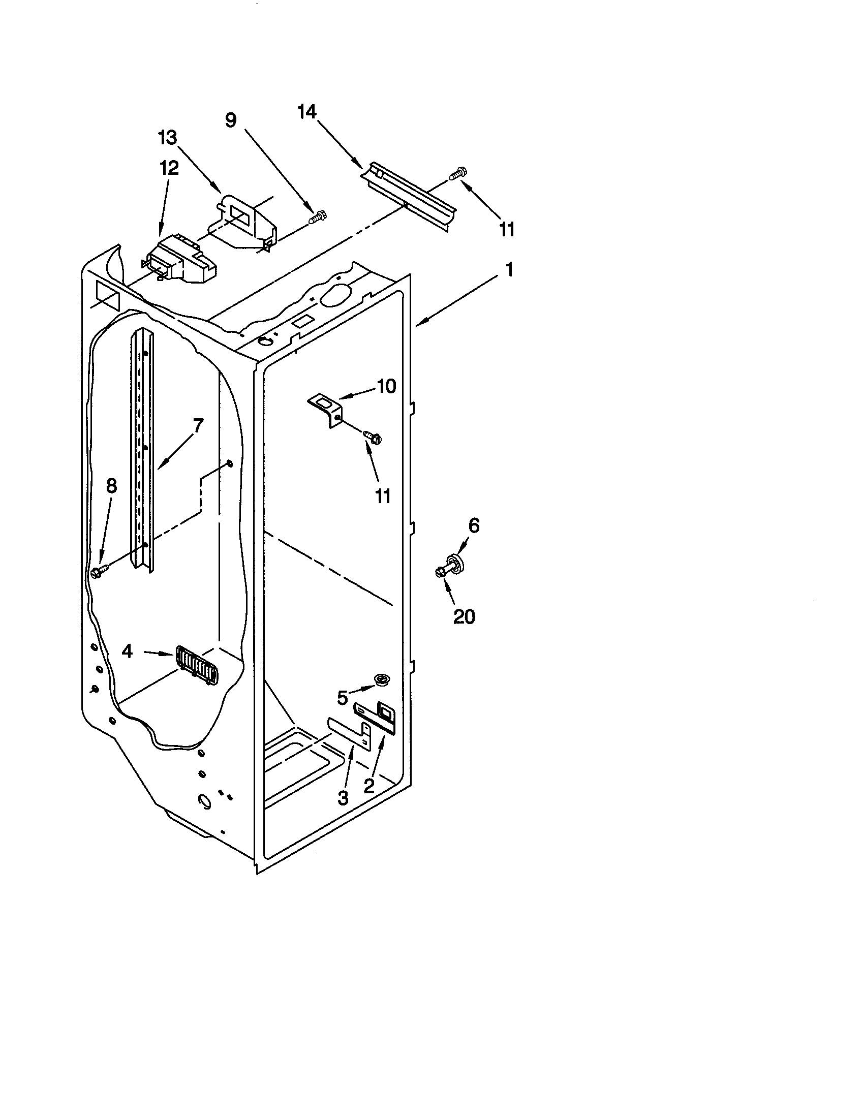 Kenmore 10648062892 refrigerator liner diagram