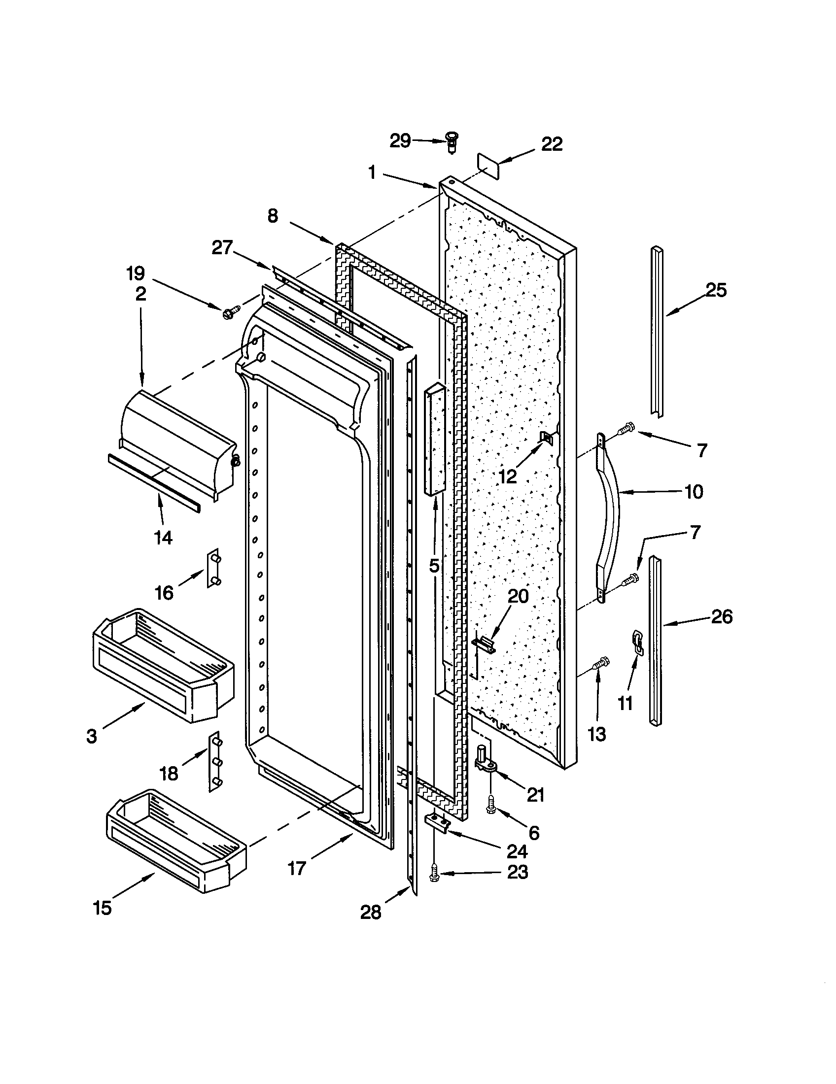 Kenmore 10648062892 refrigerator door diagram