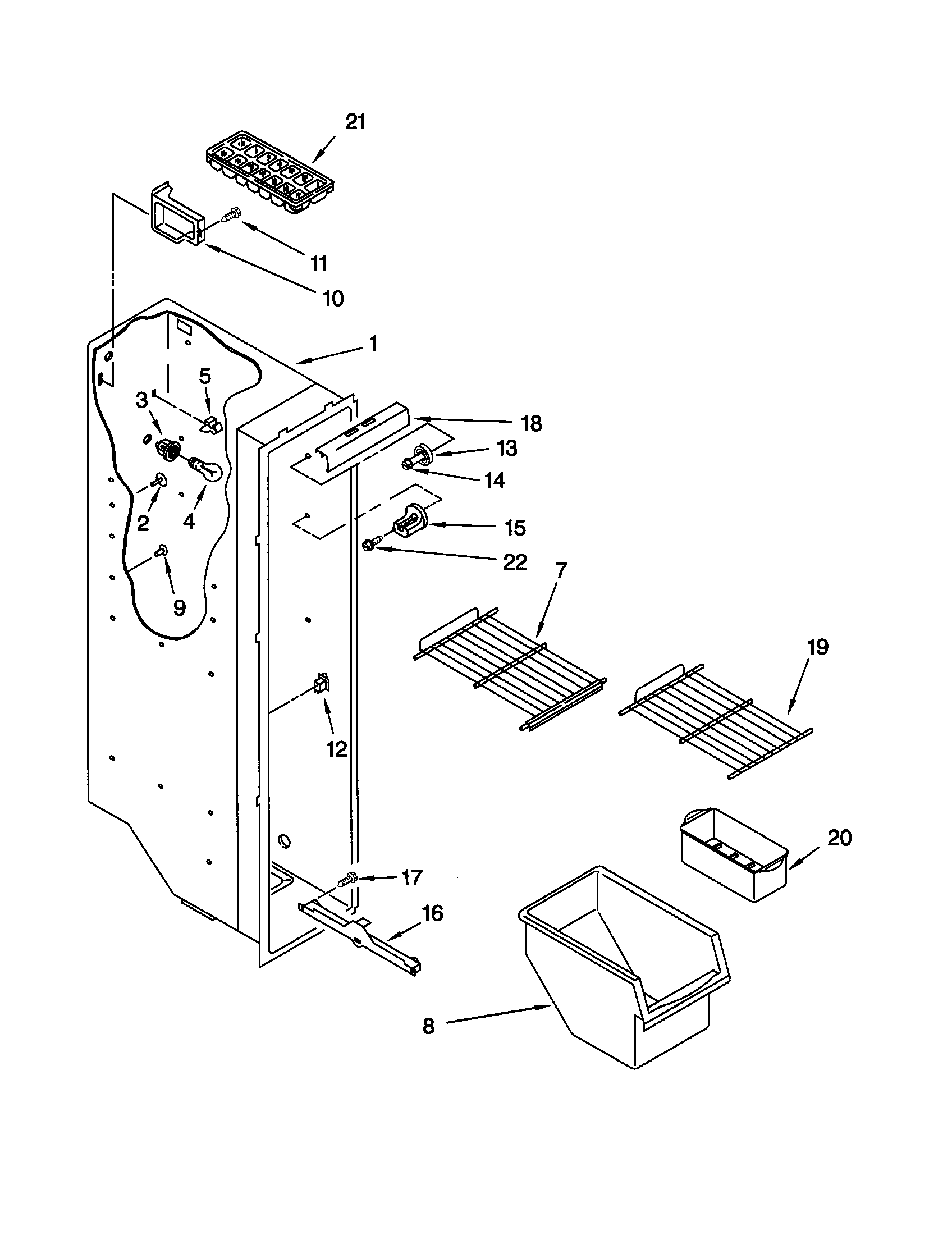 Kenmore 10648062892 freezer diagram