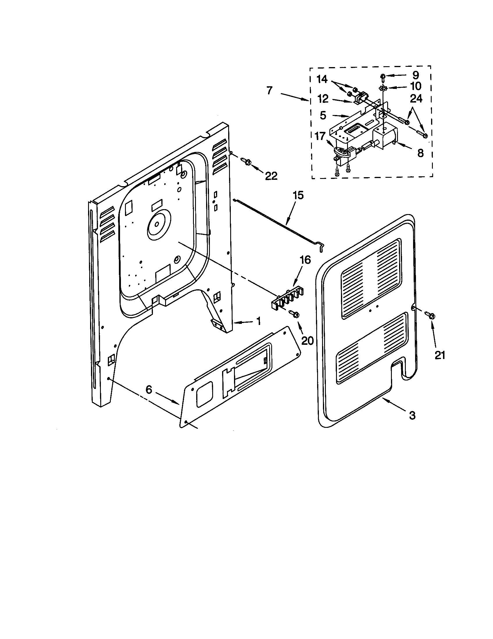 Whirlpool GW395LEGB2 rear chassis diagram