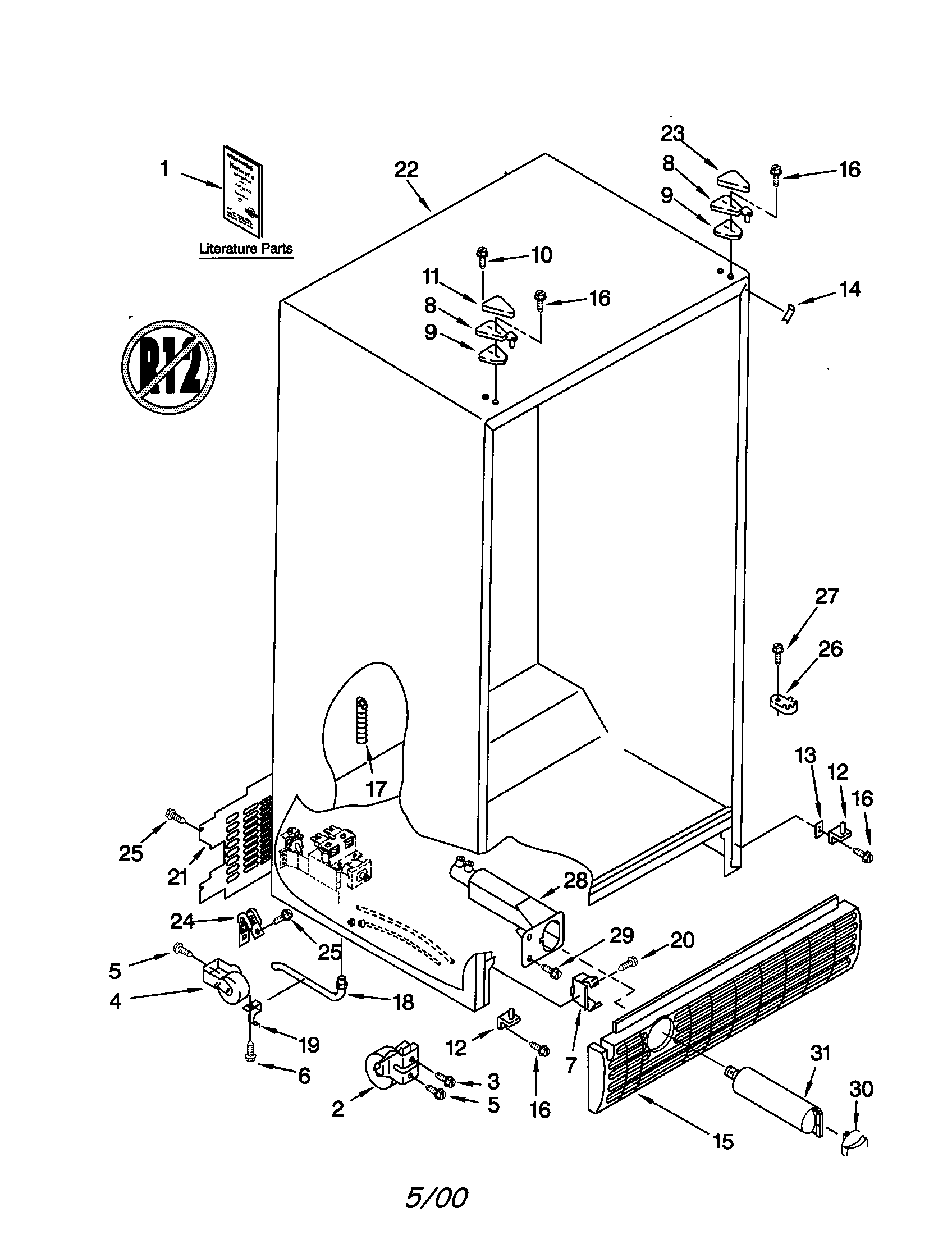 Kenmore 10650569991 cabinet diagram