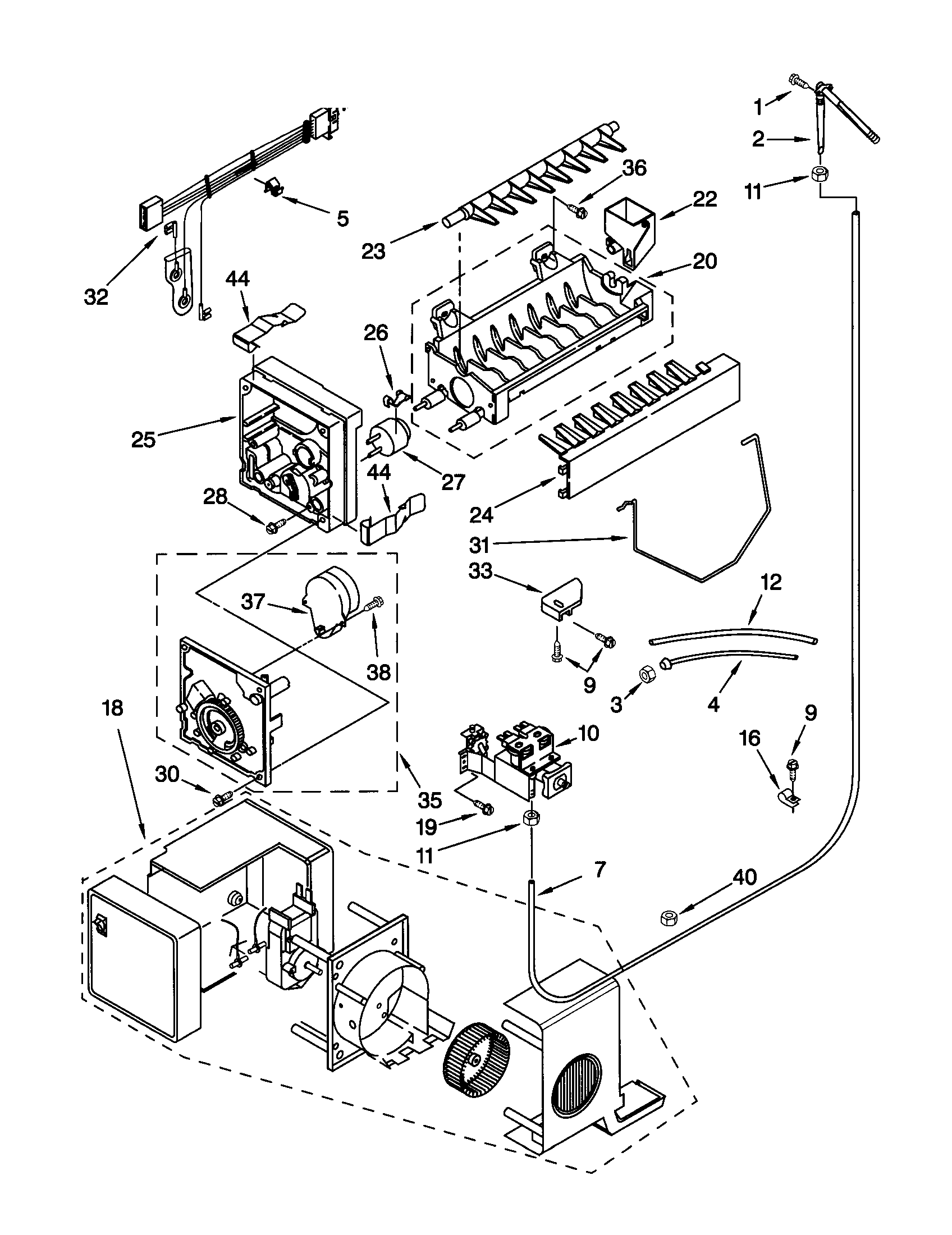 Kenmore 10650569991 icemaker diagram