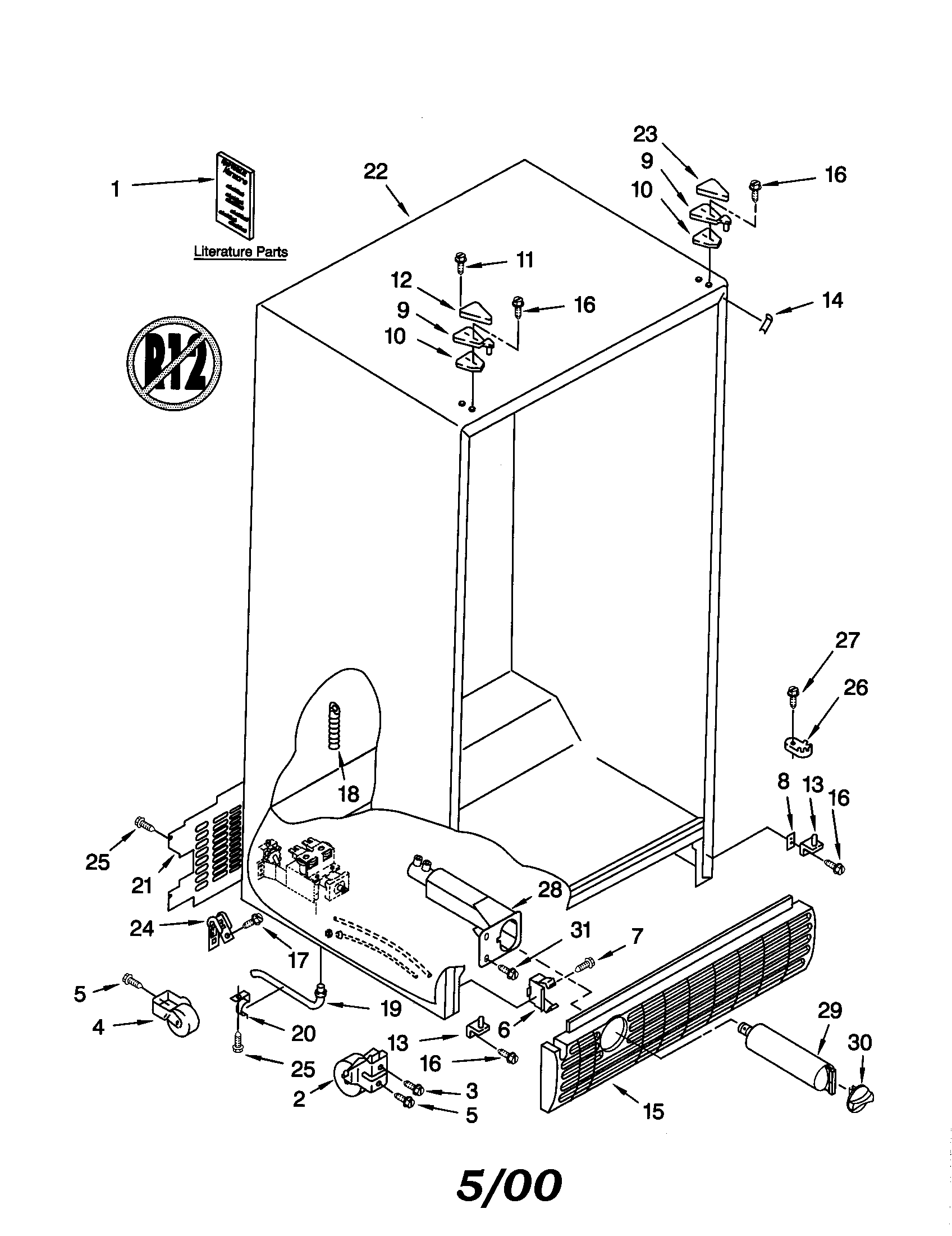 Kenmore 10659507992 cabinet diagram