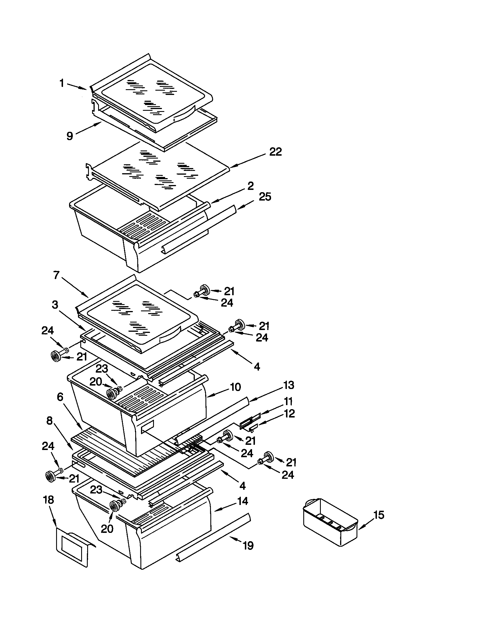 Kenmore 10659507992 refrigerator shelf diagram