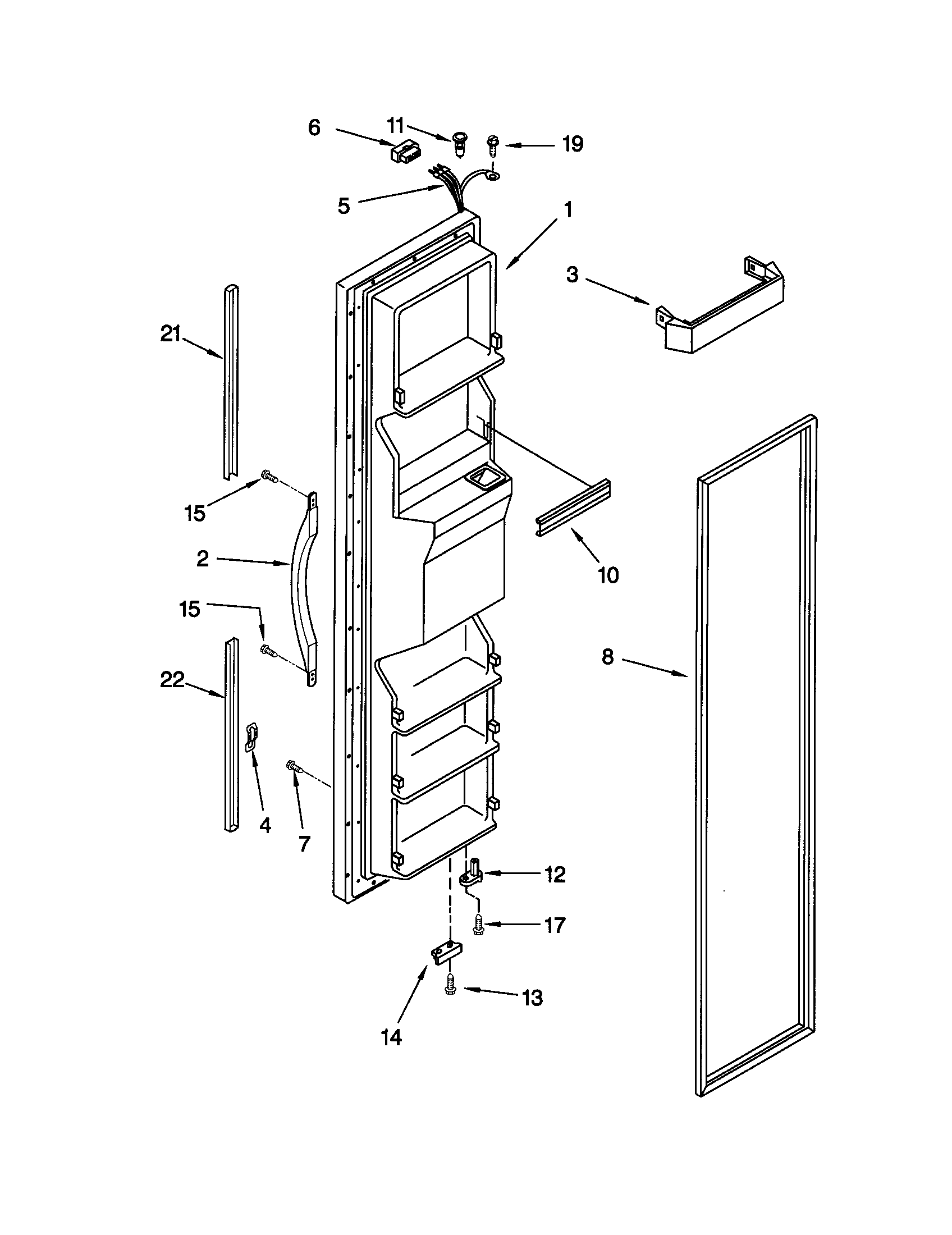 Kenmore 10659507992 freezer door diagram