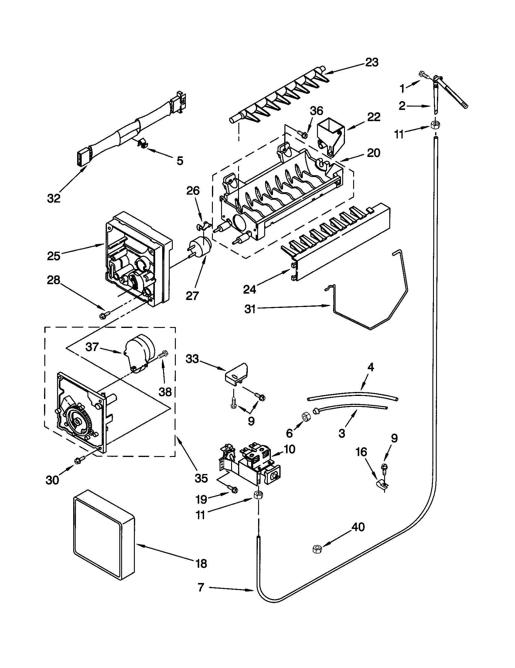 Kenmore 10659507992 icemaker diagram