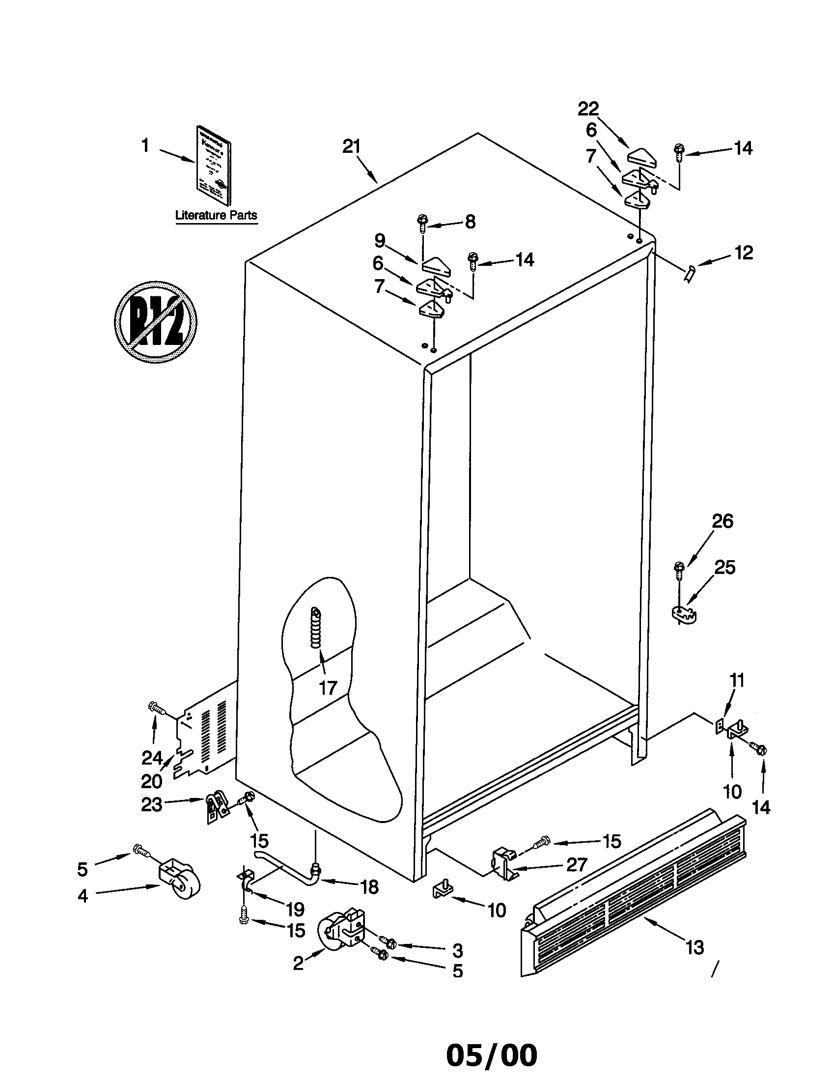 Kenmore 10659512991 cabinet diagram