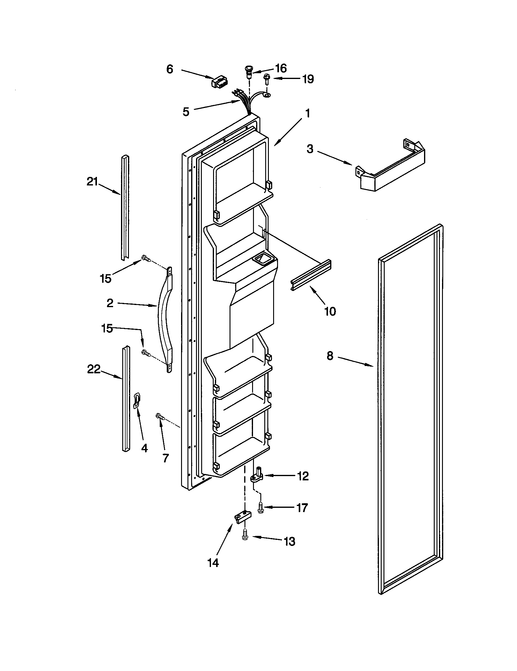 Kenmore 10659512991 freezer door diagram