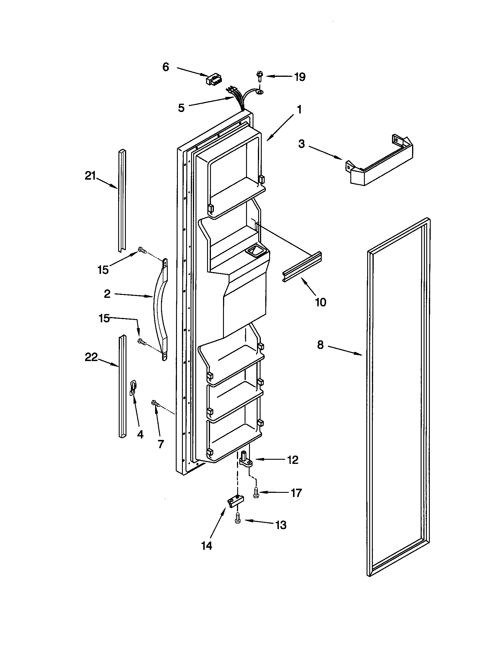 Kenmore 10659545992 freezer door diagram
