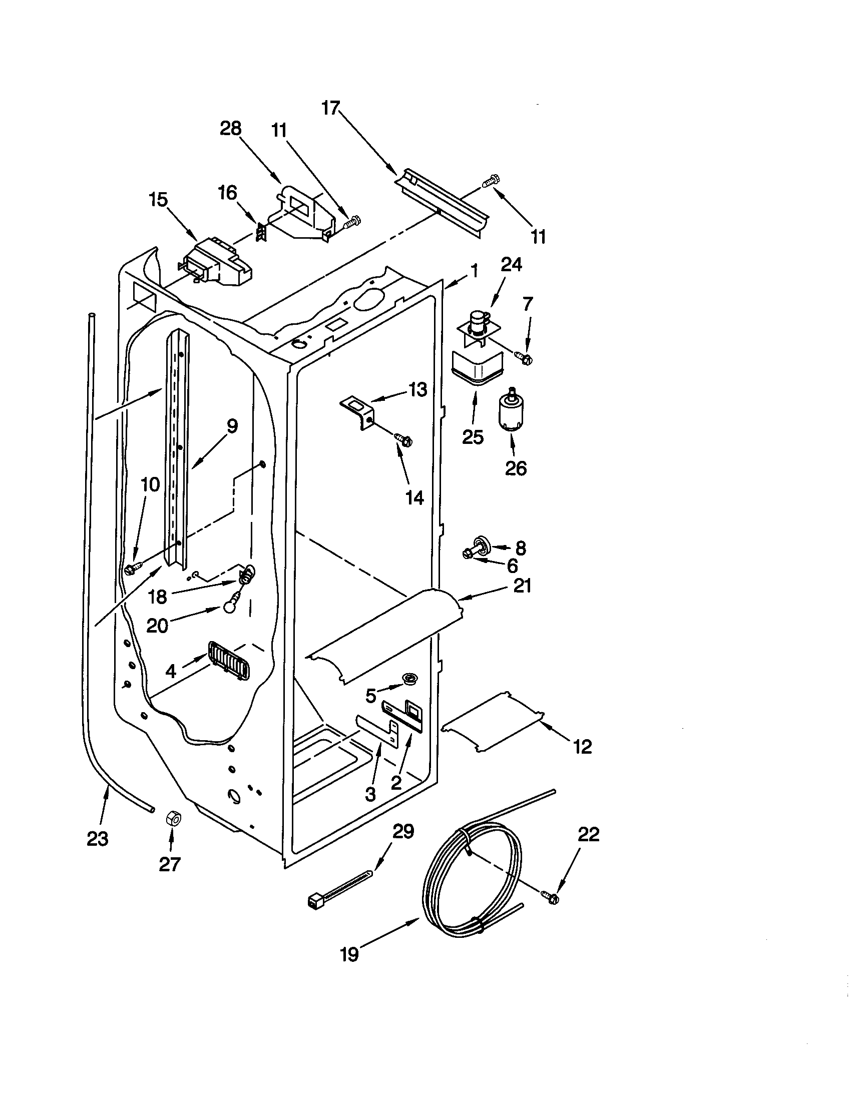 Kenmore 10659212991 refrigerator liner diagram