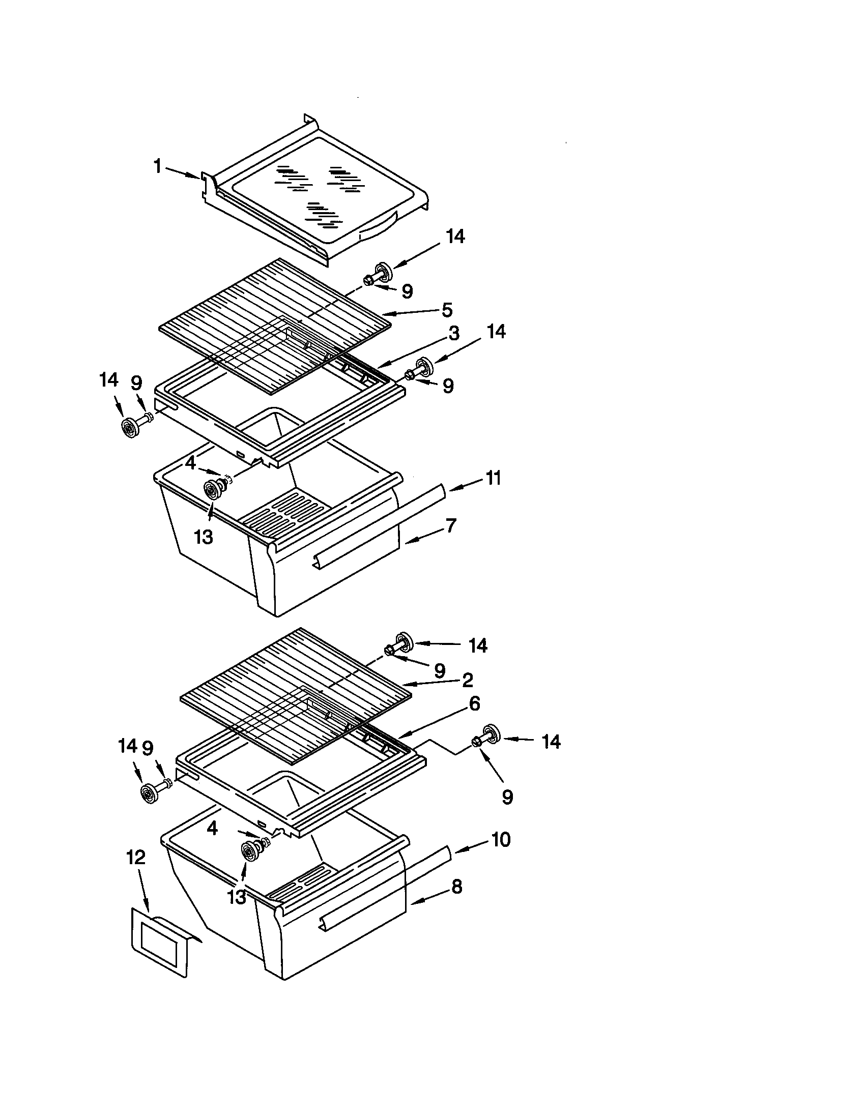 Kenmore 10659212991 refrigerator shelf diagram