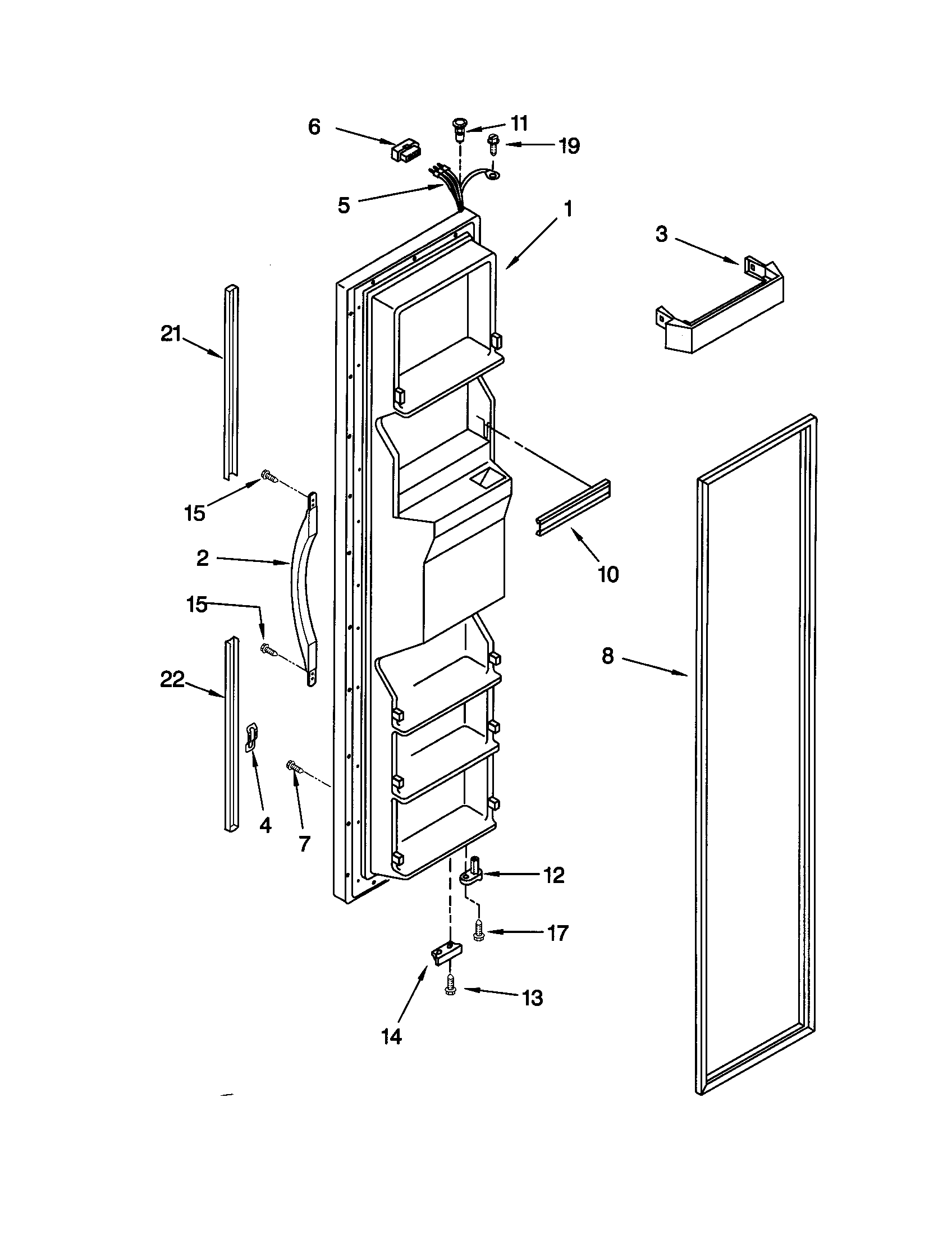 Kenmore 10659212991 freezer door diagram