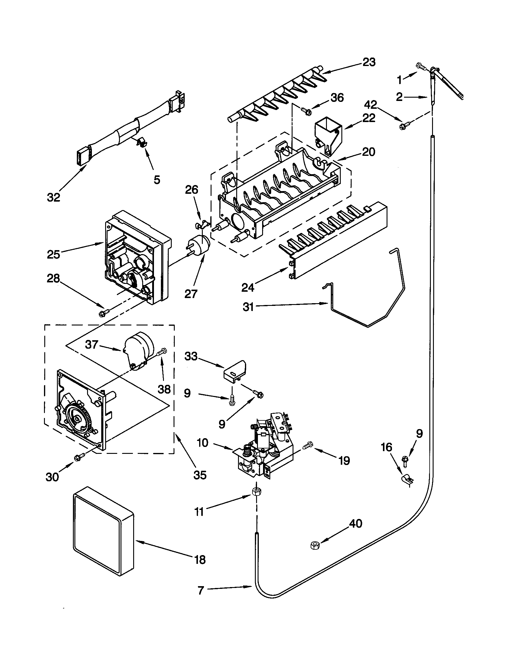 Kenmore 10659212991 icemaker diagram