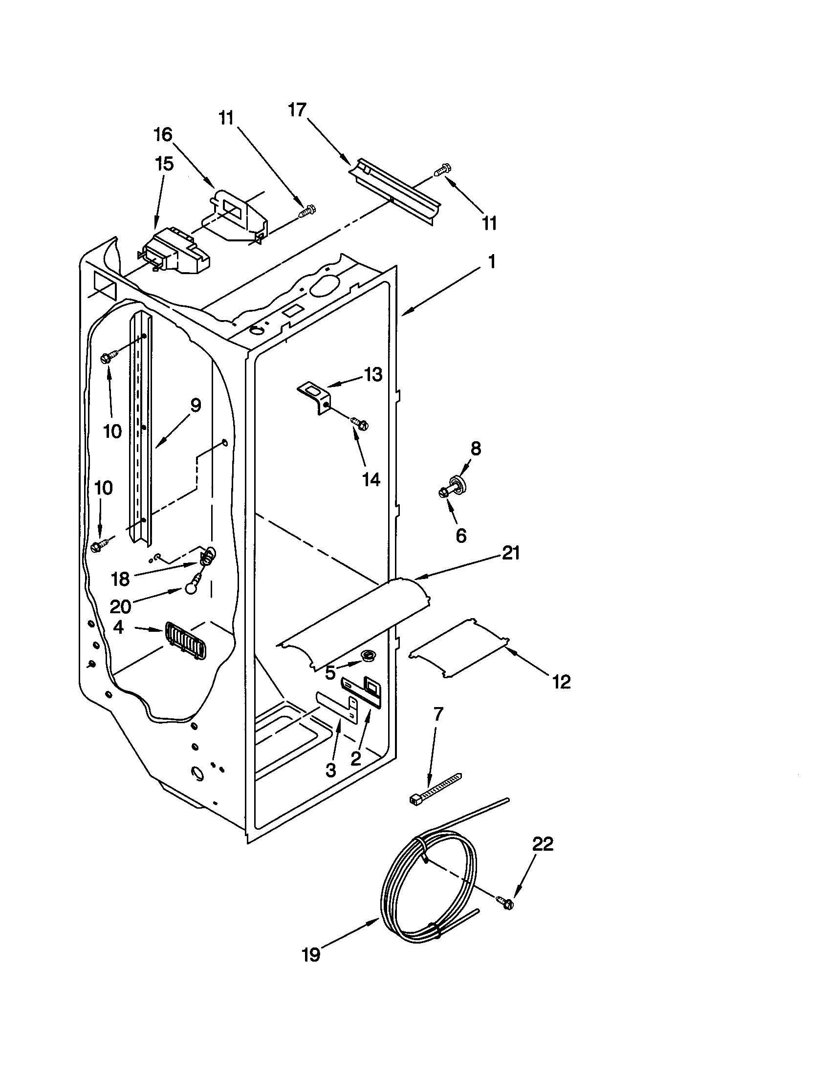 Kenmore 10659745992 refrigerator liner diagram