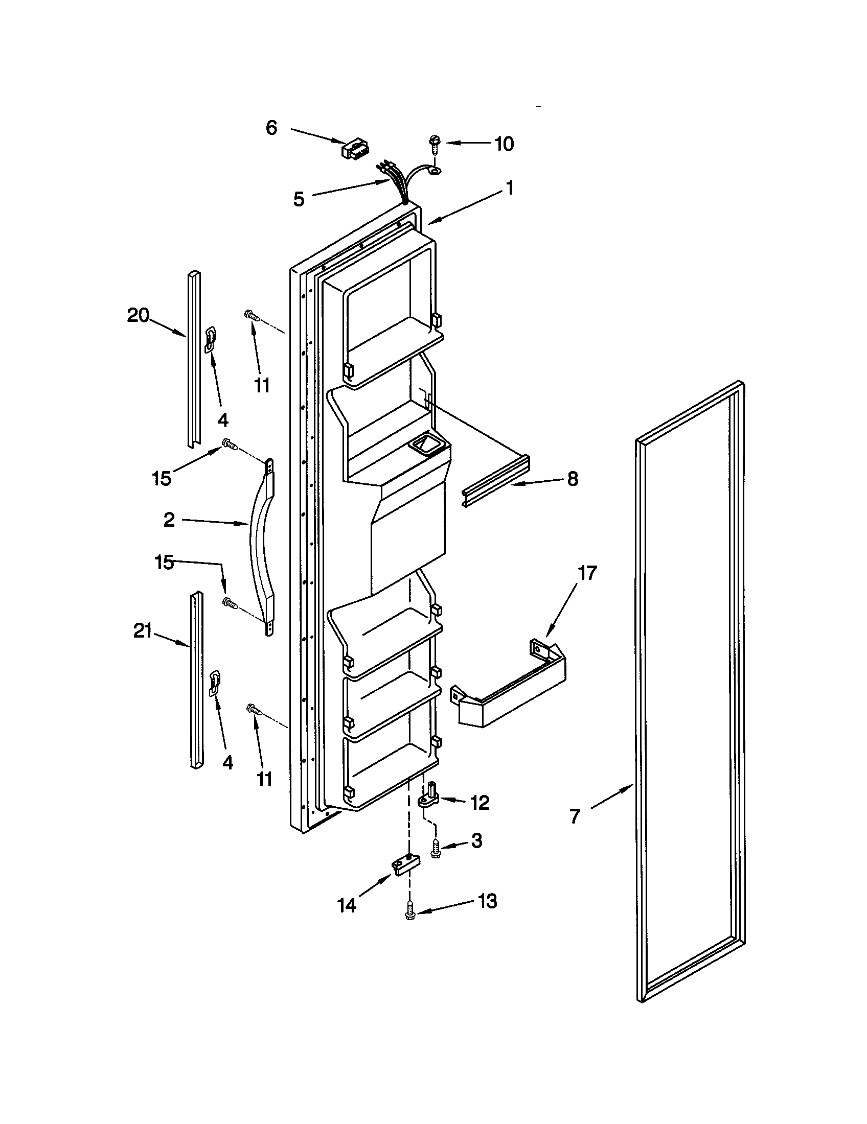 Kenmore 10659745992 freezer door diagram