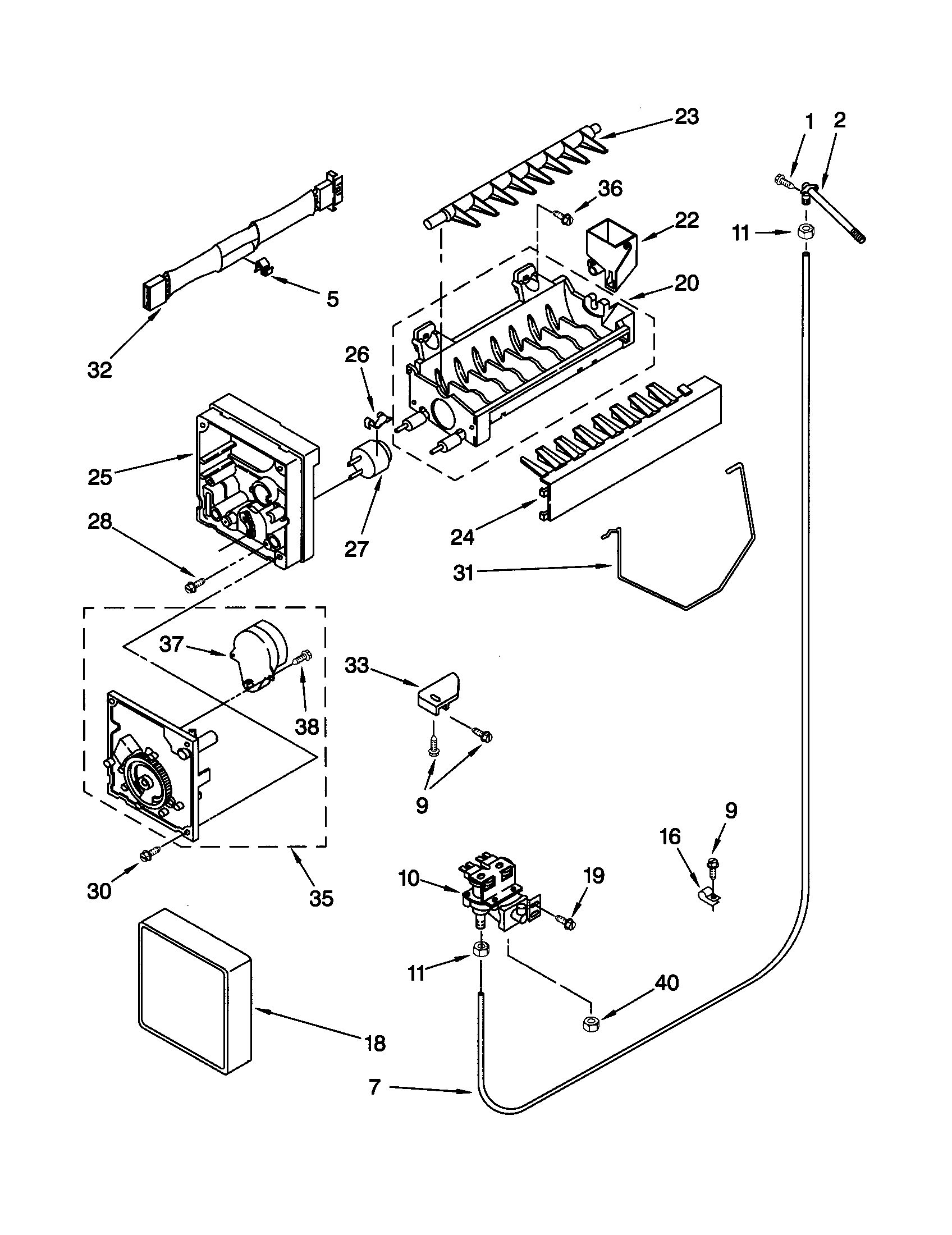 Kenmore 10659745992 icemaker diagram