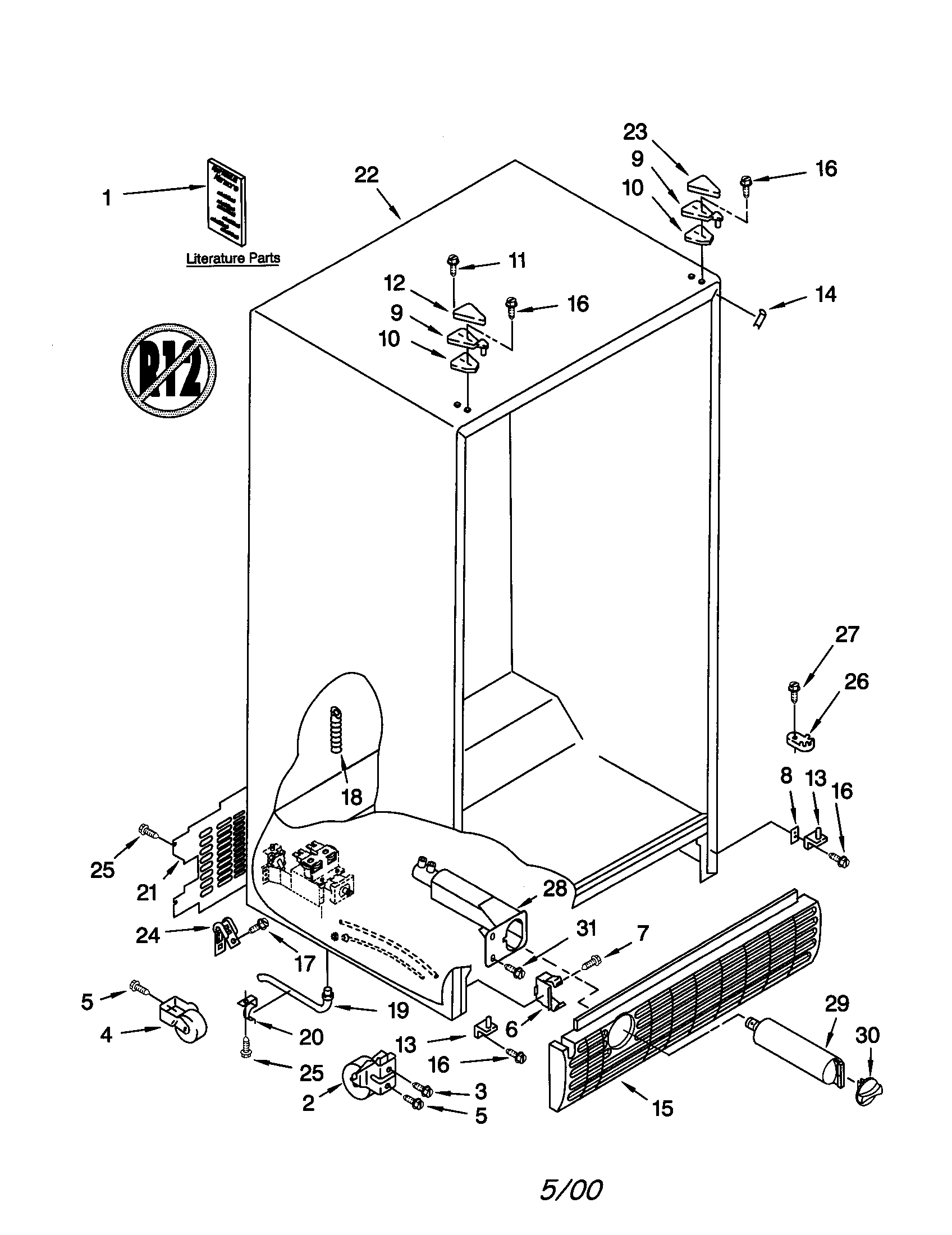 Kenmore 10659709992 cabinet diagram