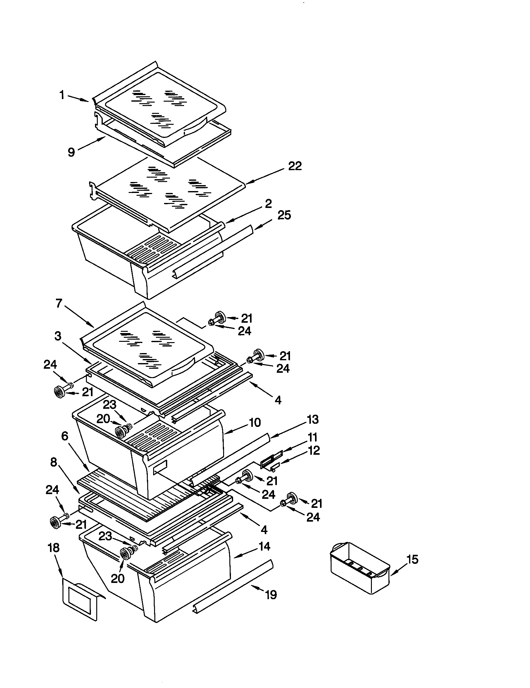 Kenmore 10659709992 refrigerator shelf diagram