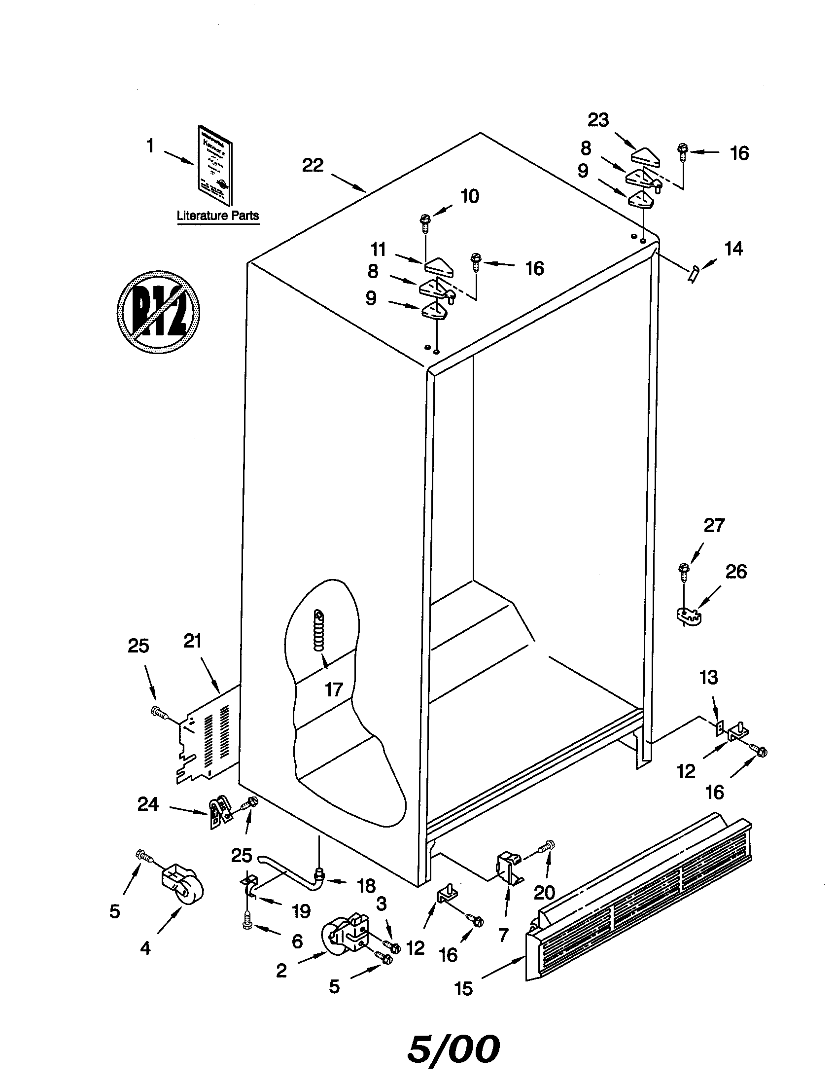 Kenmore 10650032001 cabinet diagram